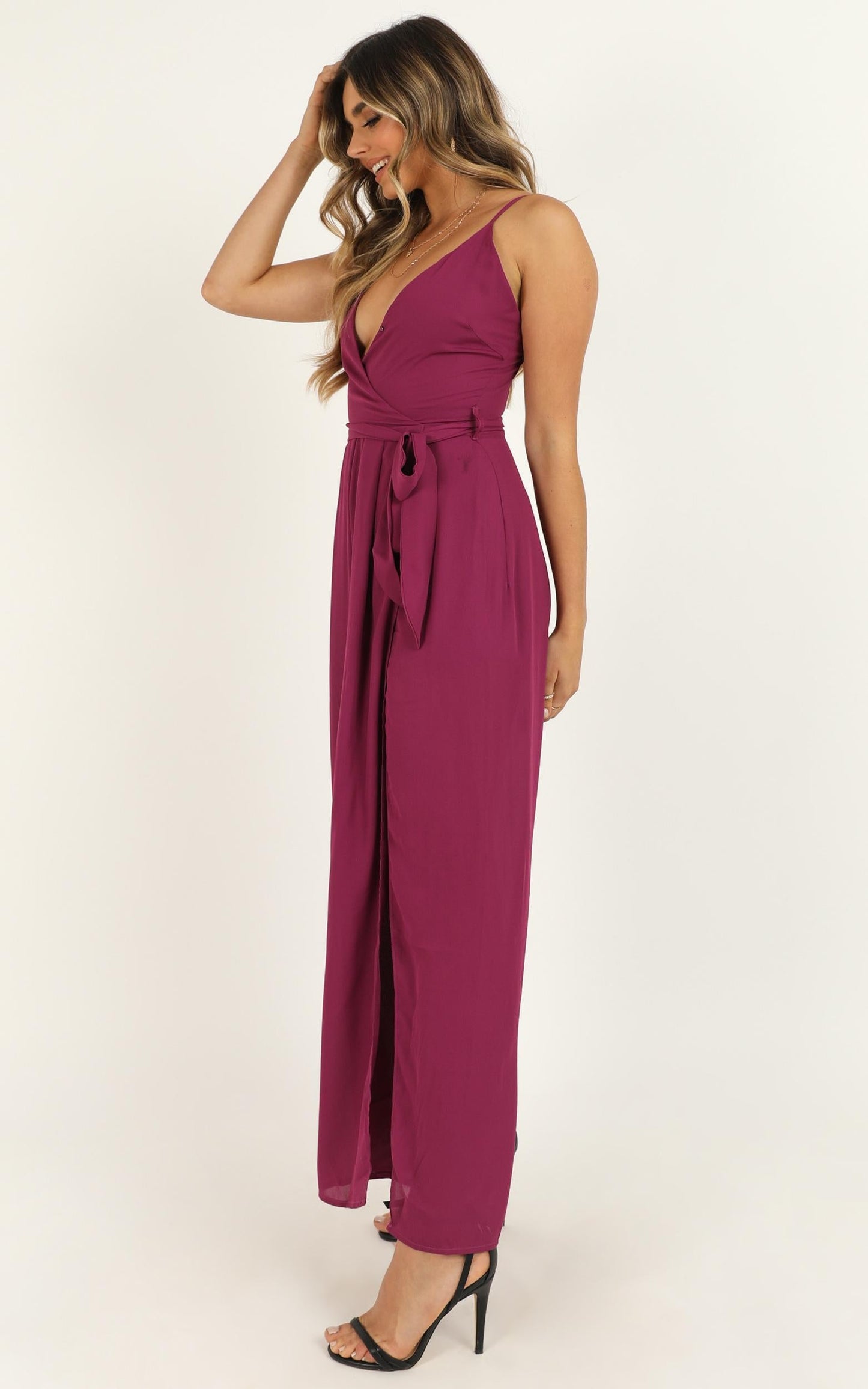 Never Love Me Jumpsuit In Berry