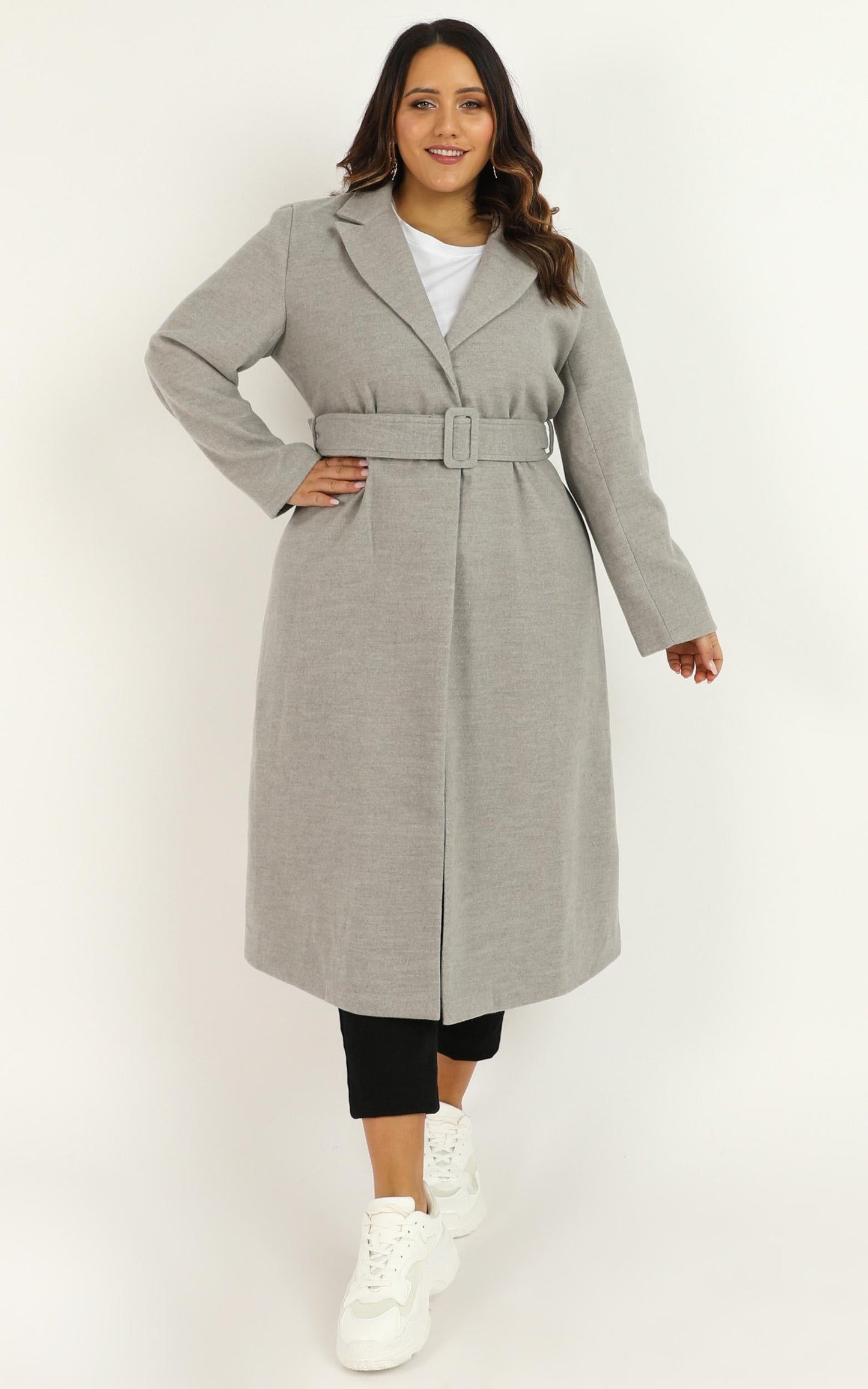 Green With Envy Coat In Grey Marle
