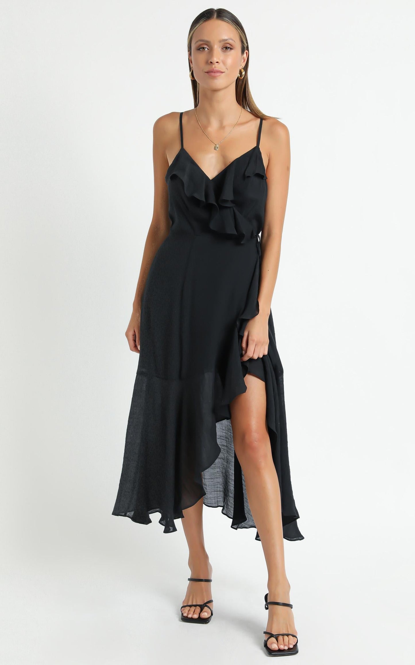 Minkpink - Merindah Midi Wrap Dress in Black