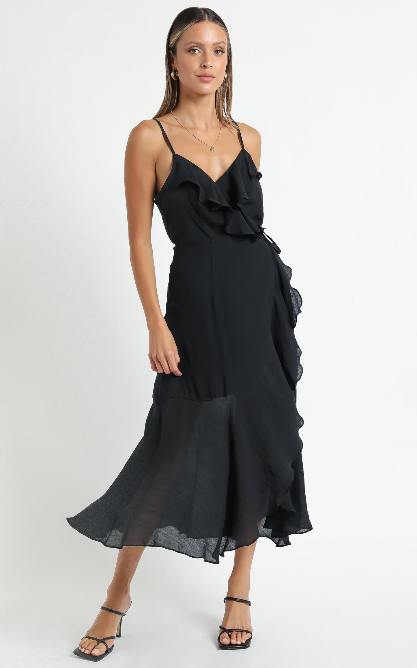 Minkpink - Merindah Midi Wrap Dress in Black