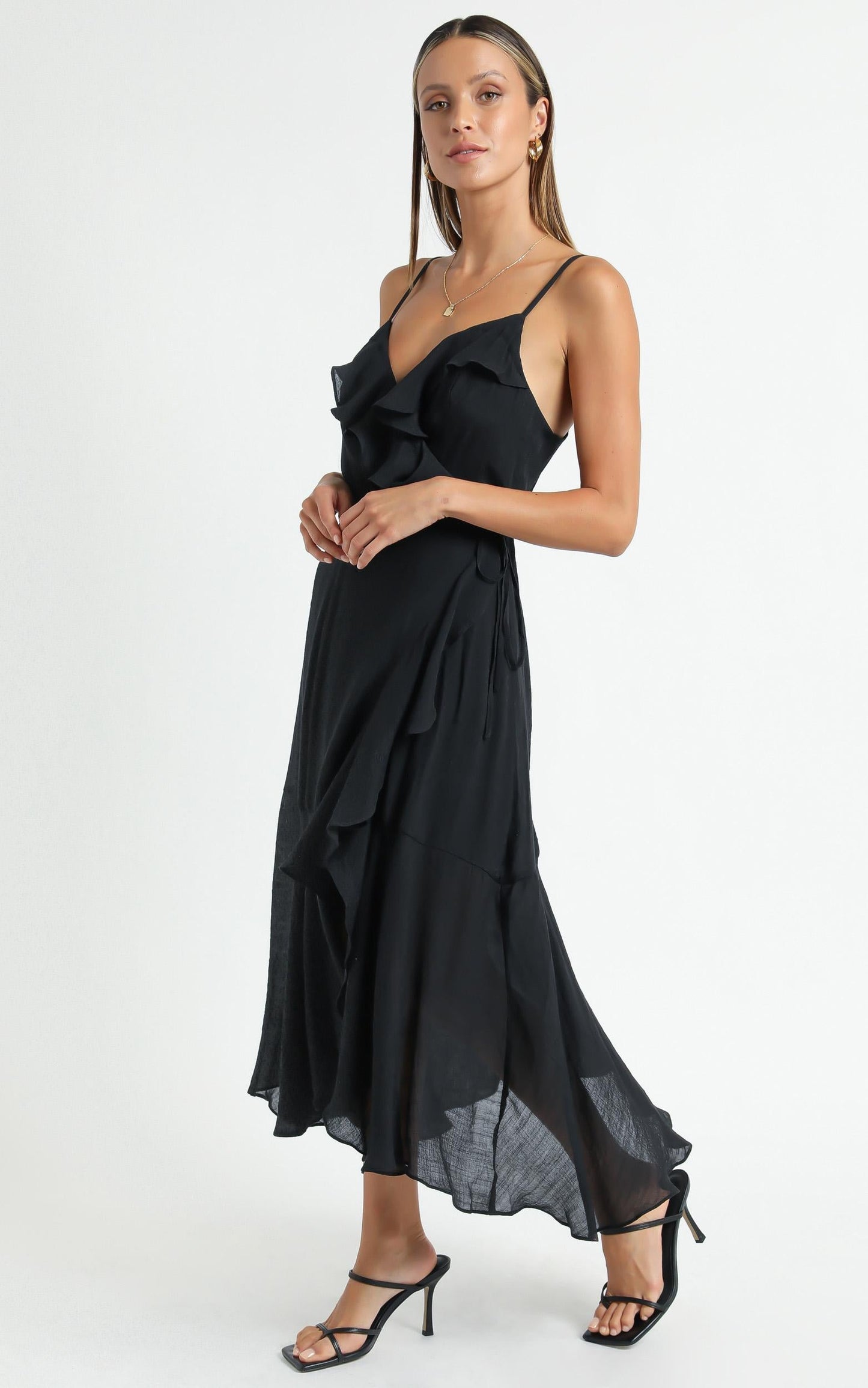 Minkpink - Merindah Midi Wrap Dress in Black