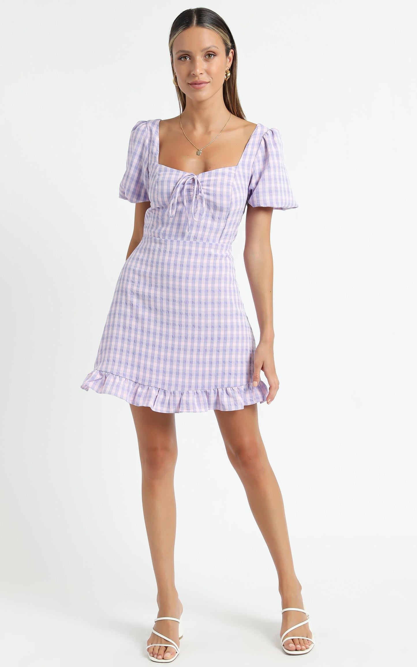 Fifi Dress in Purple Check