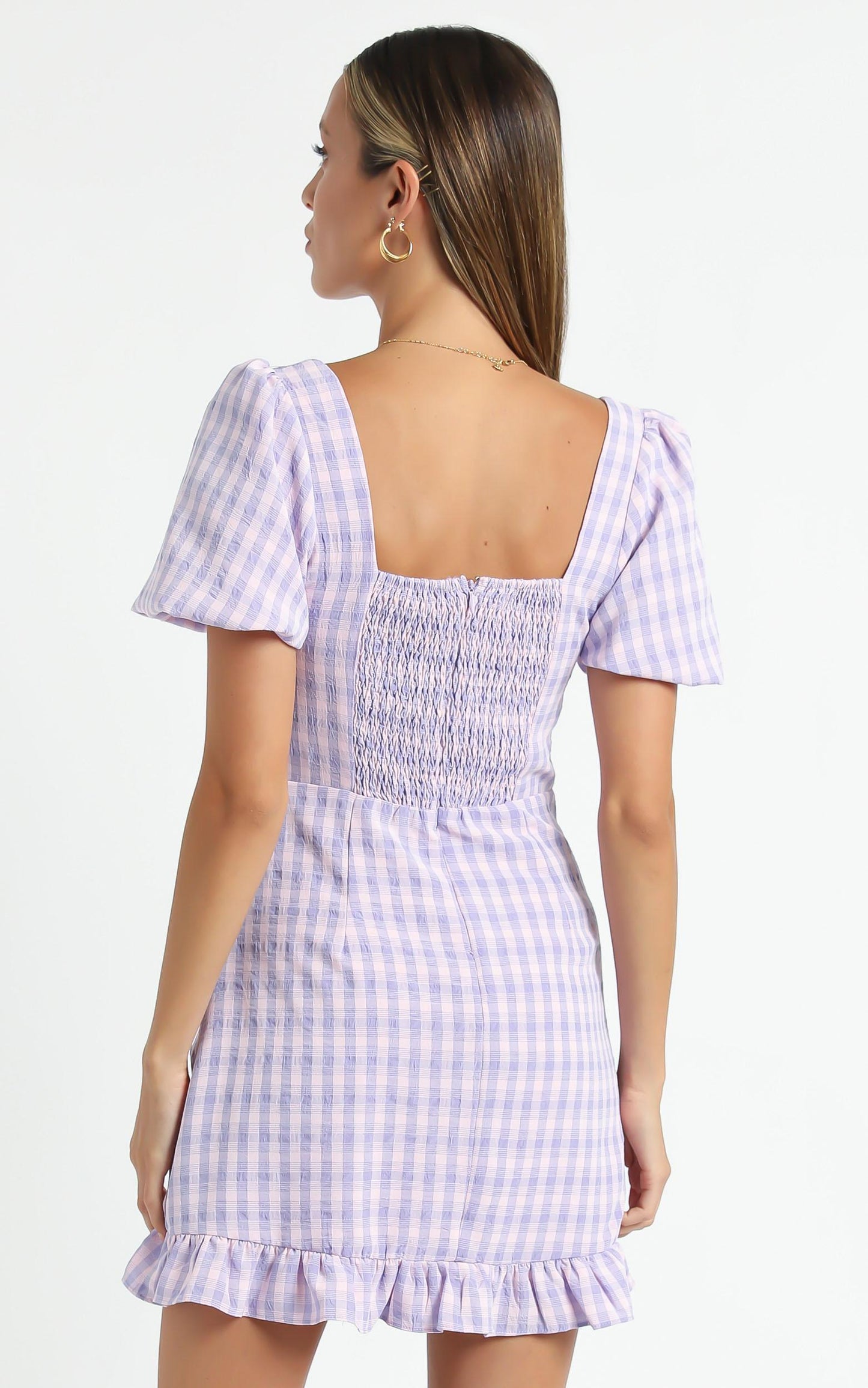 Fifi Dress in Purple Check