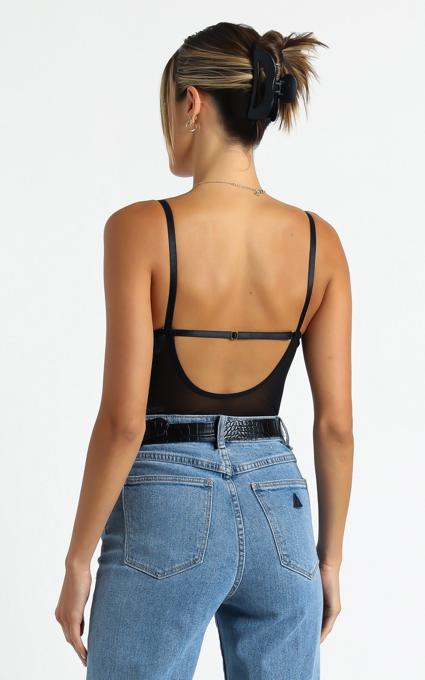 Stefania Bodysuit in Black Lace