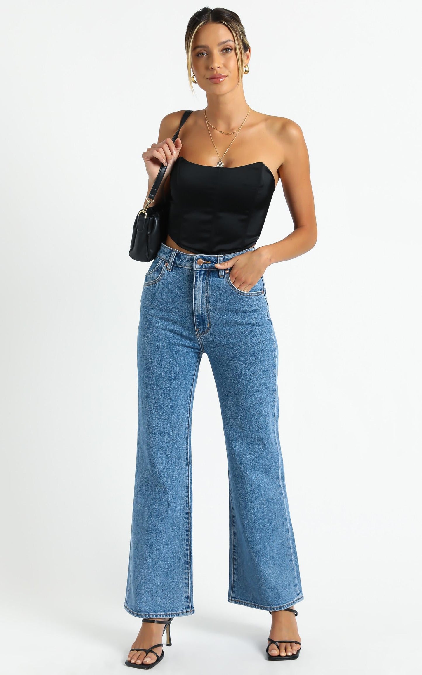 Rollas - Eastcoast Crop Flare Jean in Cindy Blue