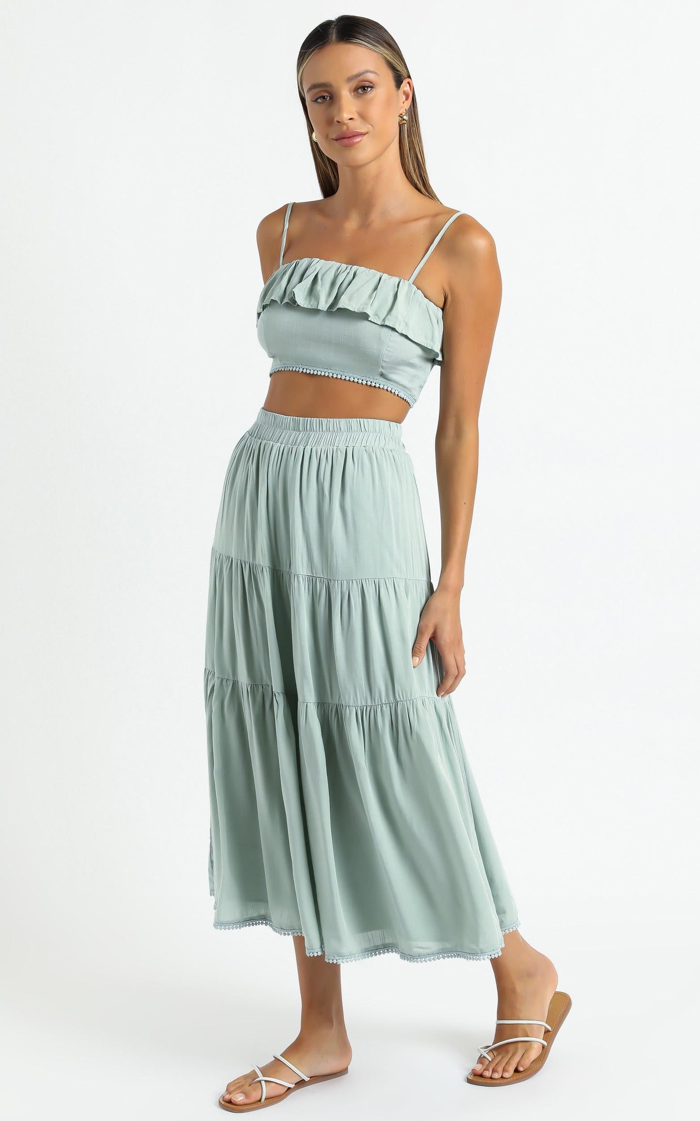 Elody Two Piece Set in Sage