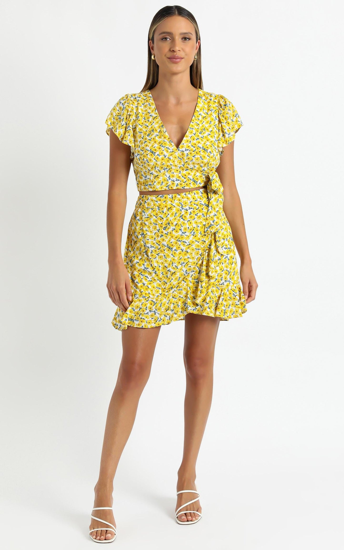 Karrie Two Piece Set in Yellow Floral