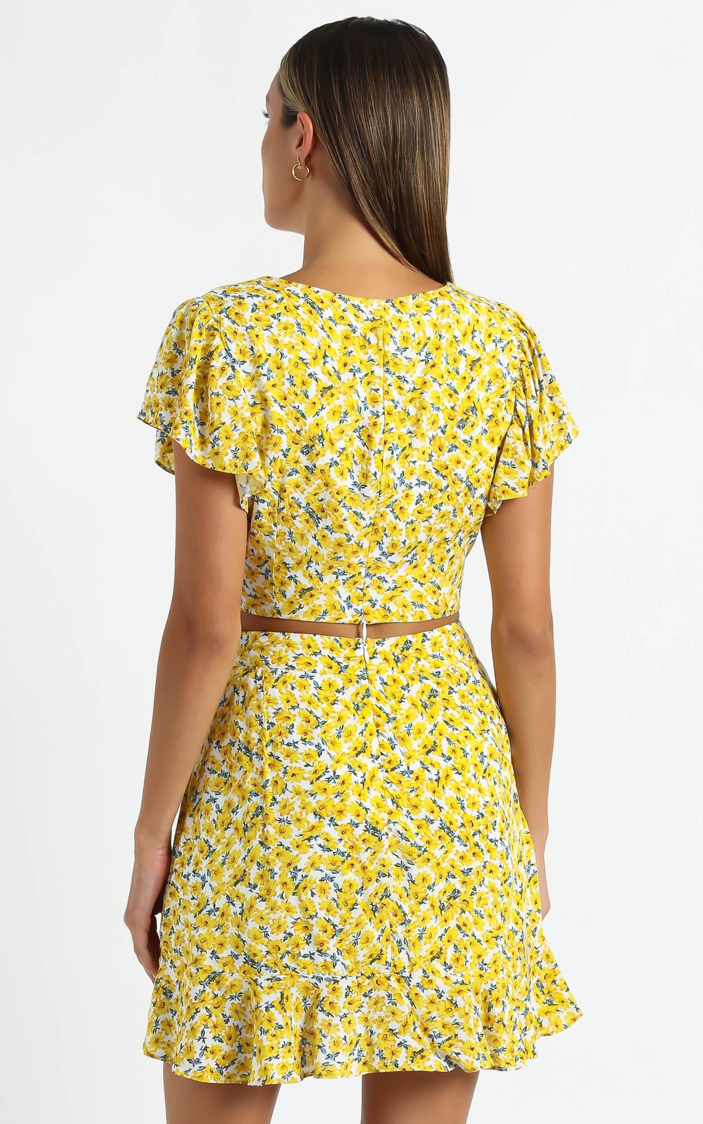 Karrie Two Piece Set in Yellow Floral