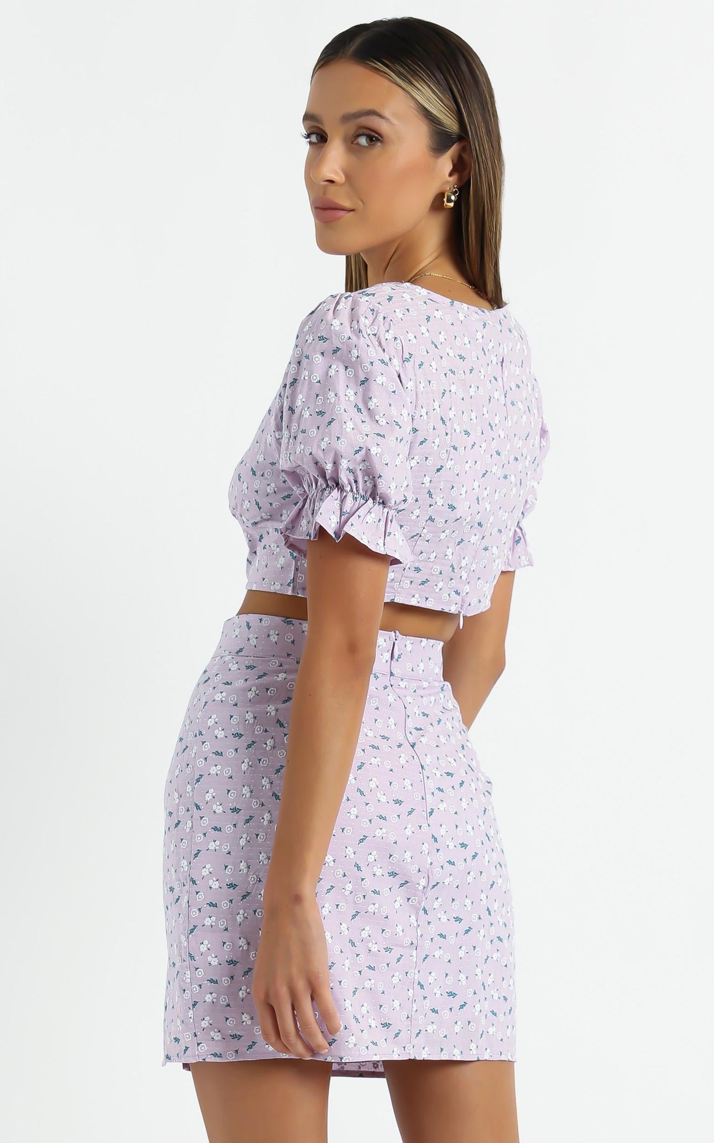 Rhia Two Piece Set in Lilac Floral Print