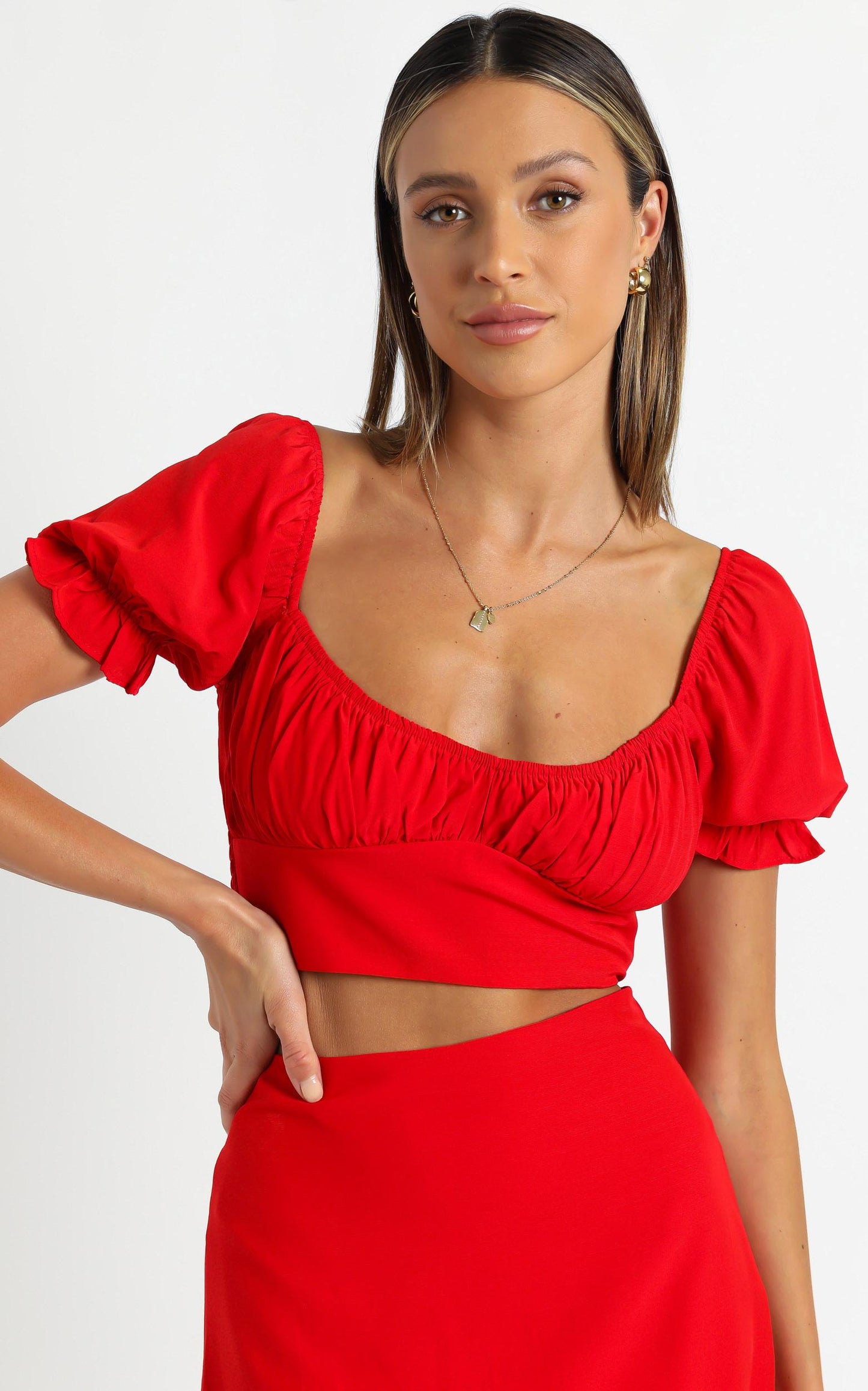 Maisy Two Piece Set in Red