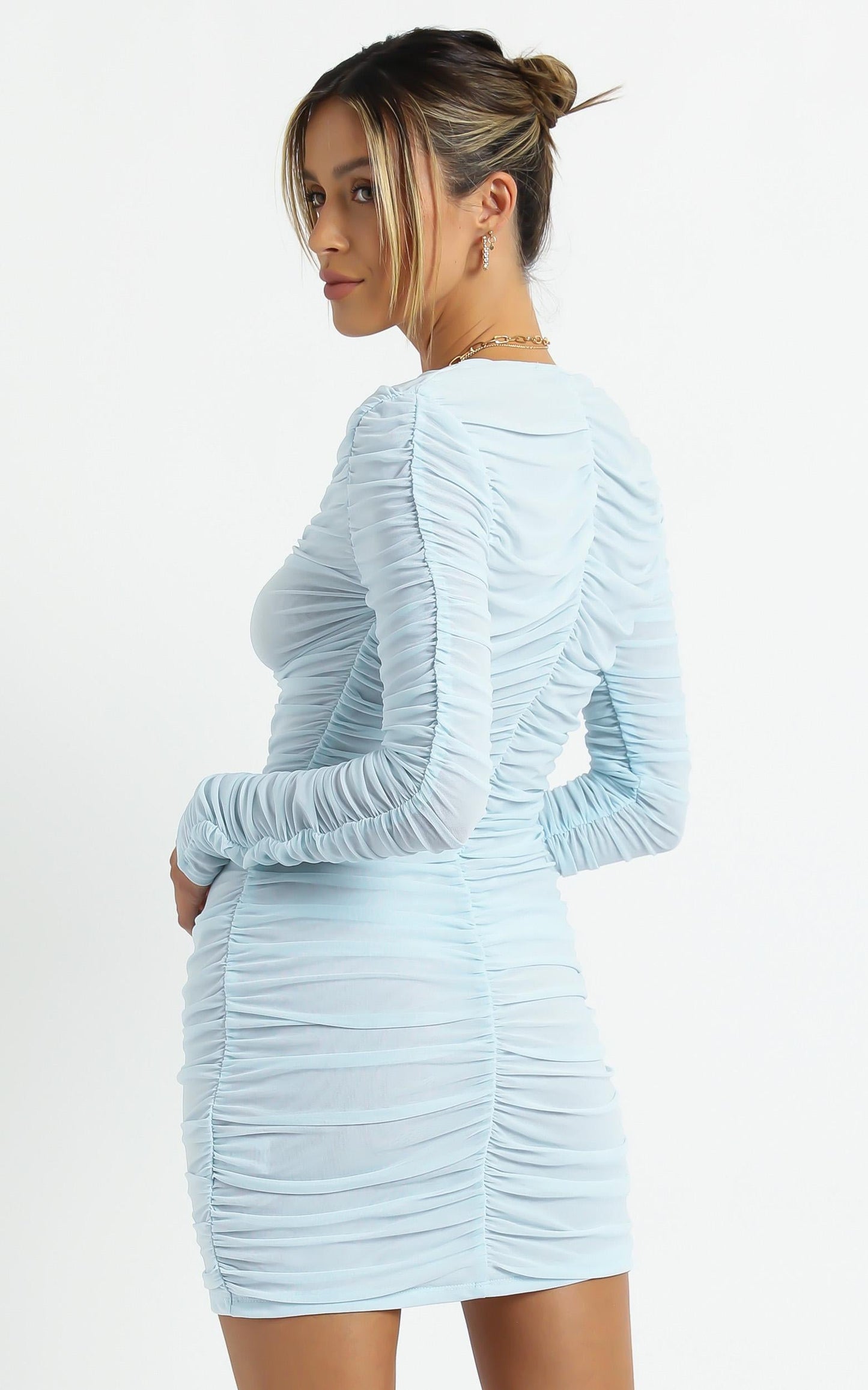 Lioness - Garter Mini Dress in Sky Blue