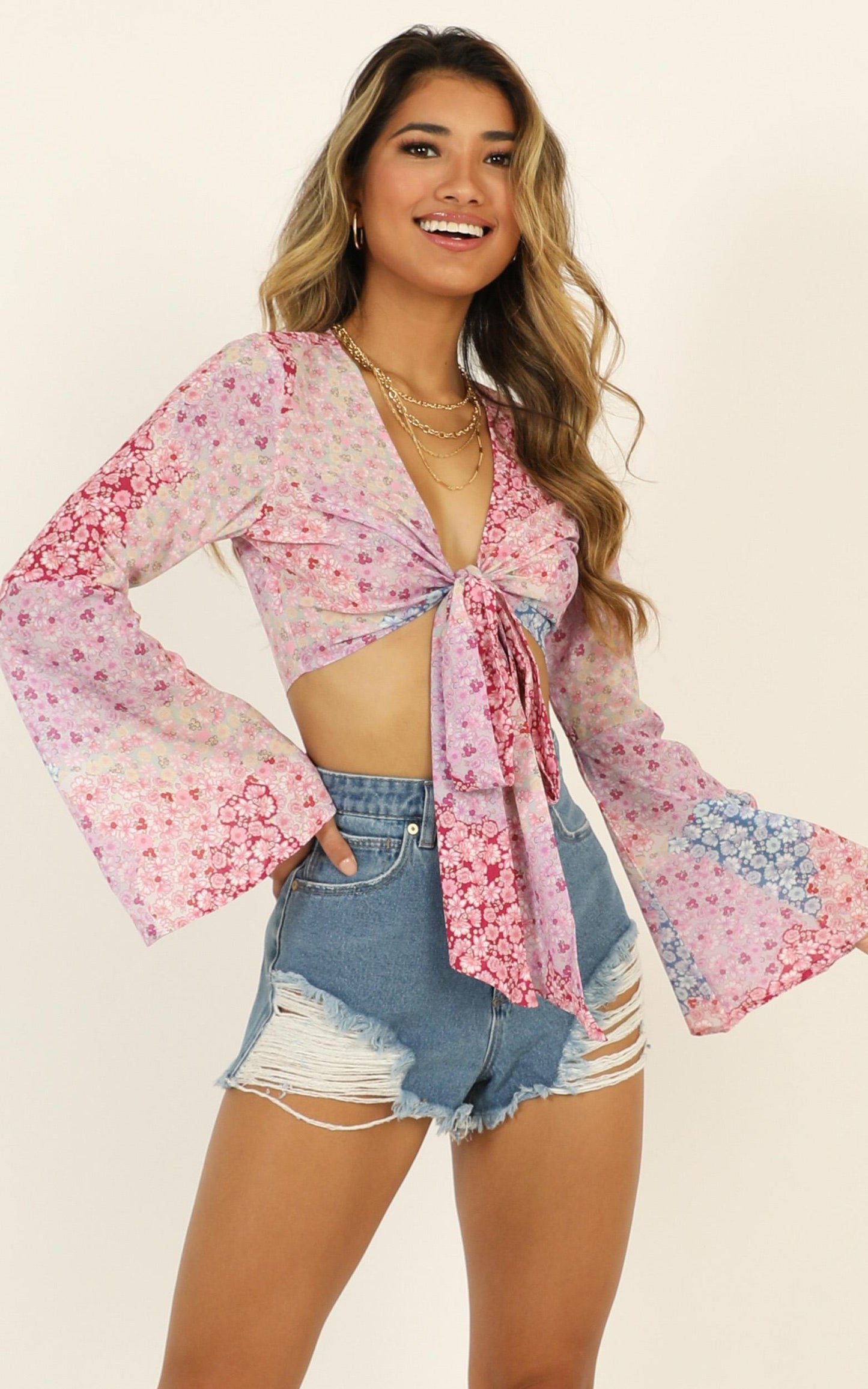 Send It My Way Top In Pink Floral