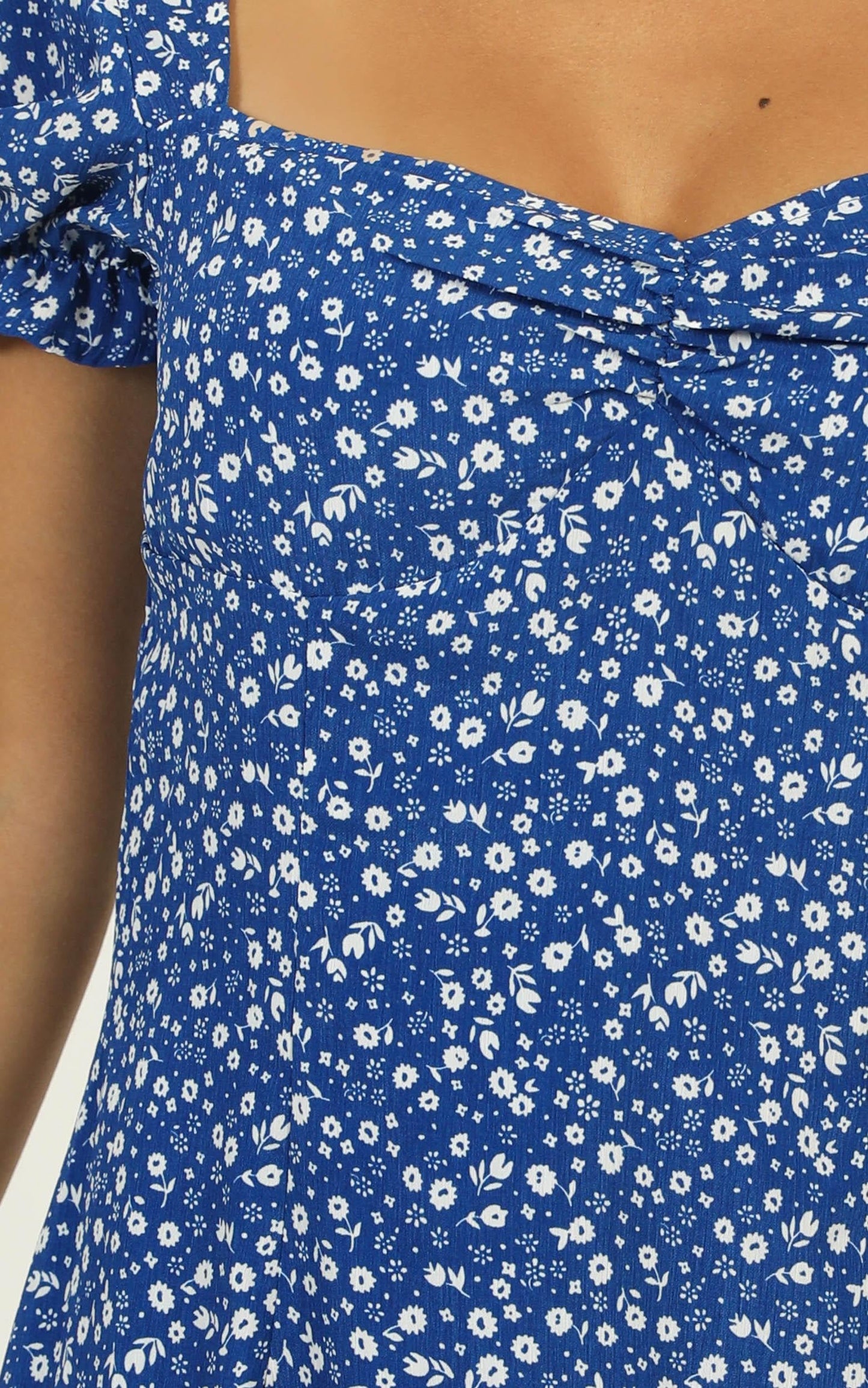 Stay Committed Dress In Blue Floral