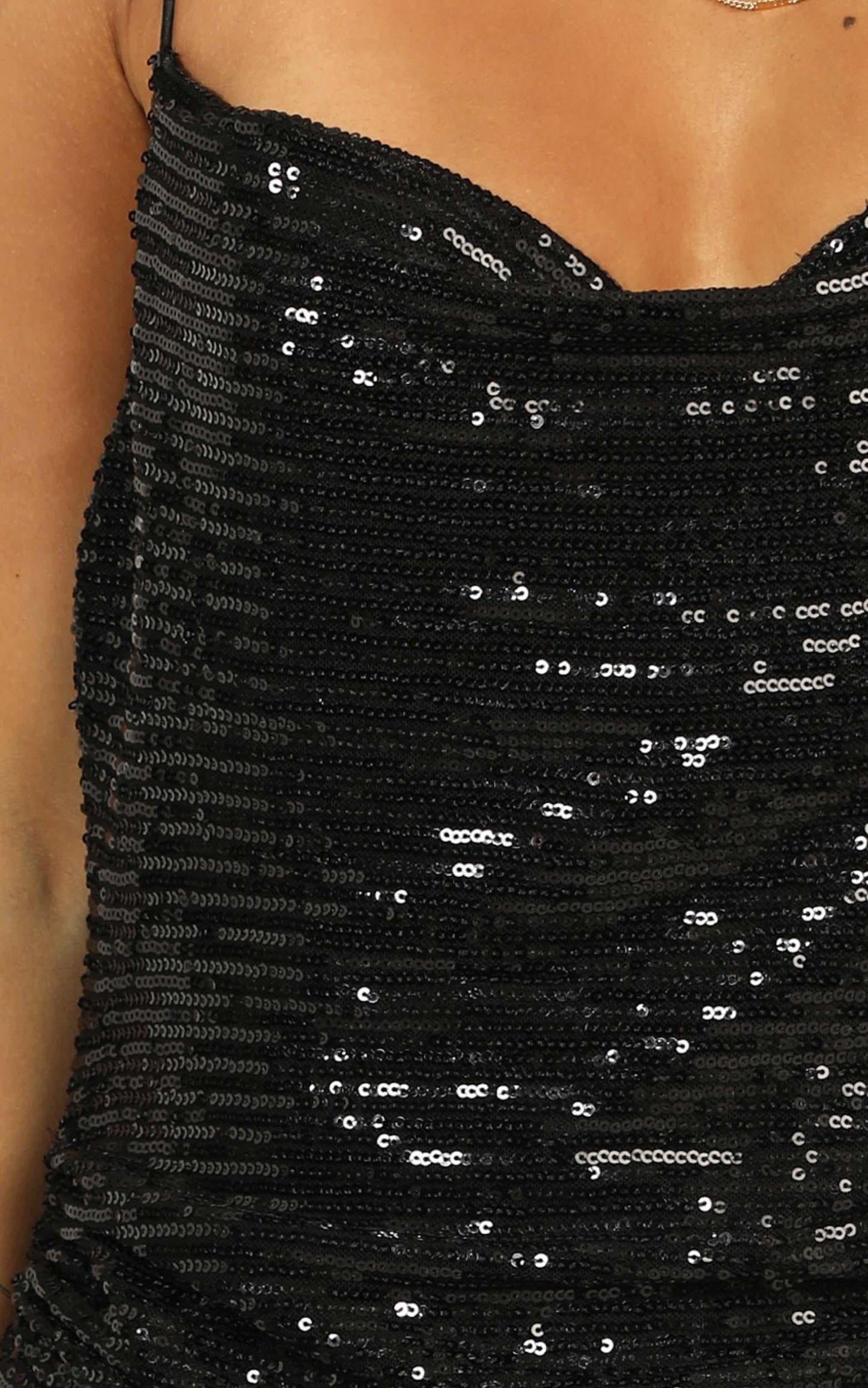 Lioness - String Along Dress In Black Sequin