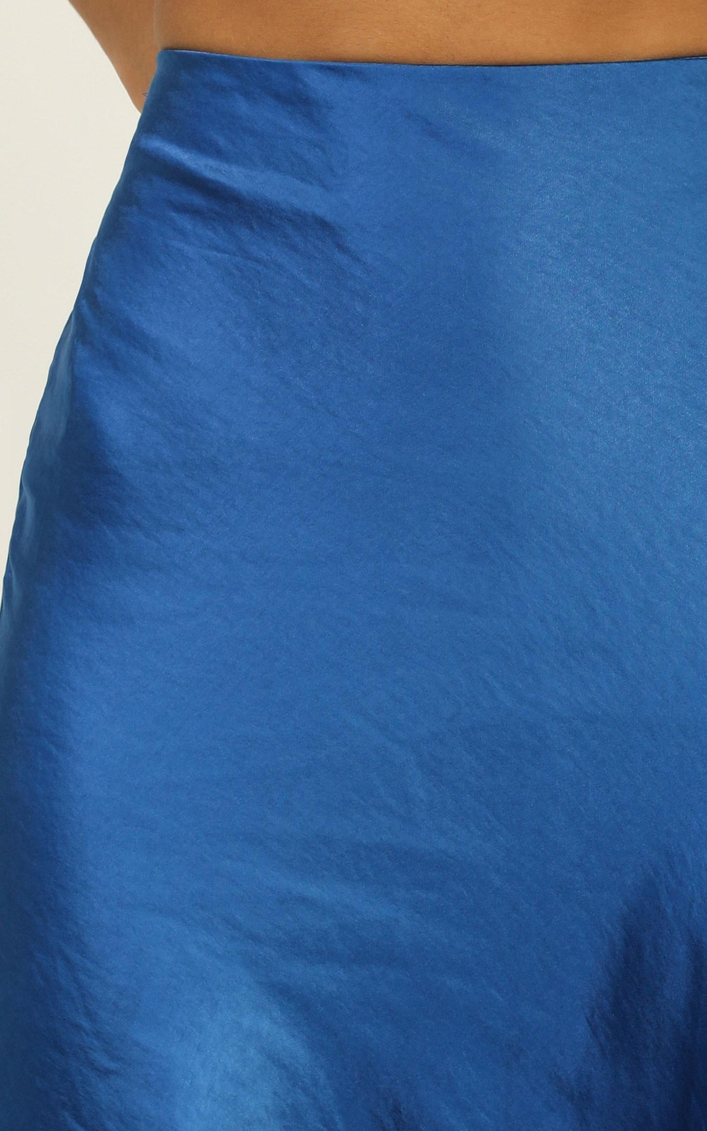Somebody's Talking Skirt In Blue Satin