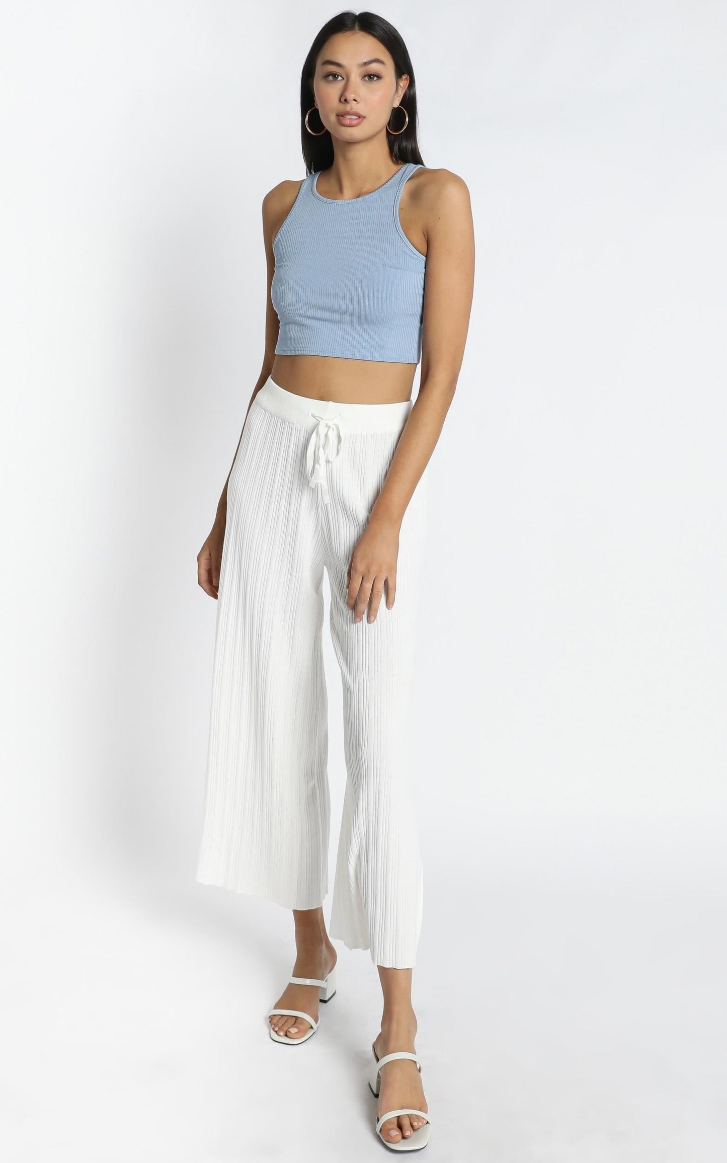 Blair Ribbed Pants in White