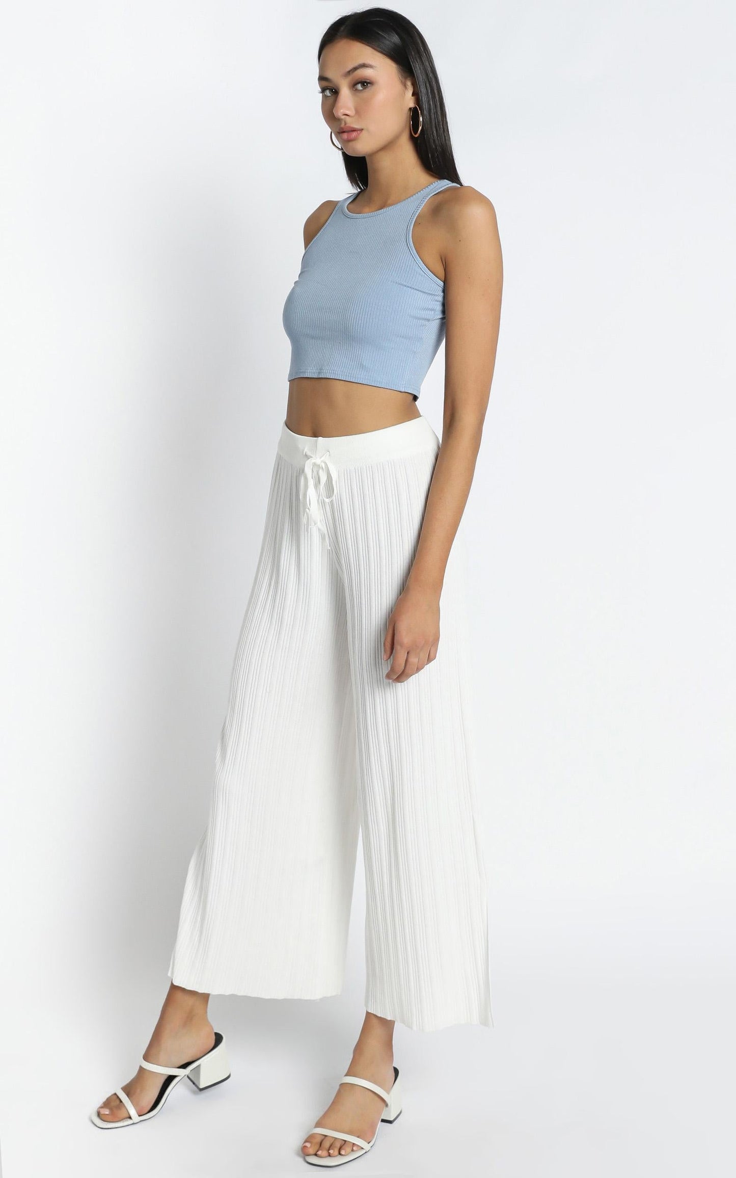 Blair Ribbed Pants in White