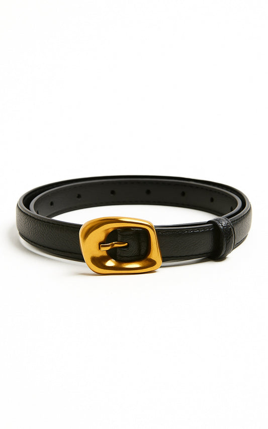 Chantelle Belt - Thin Buckle Belt in Black