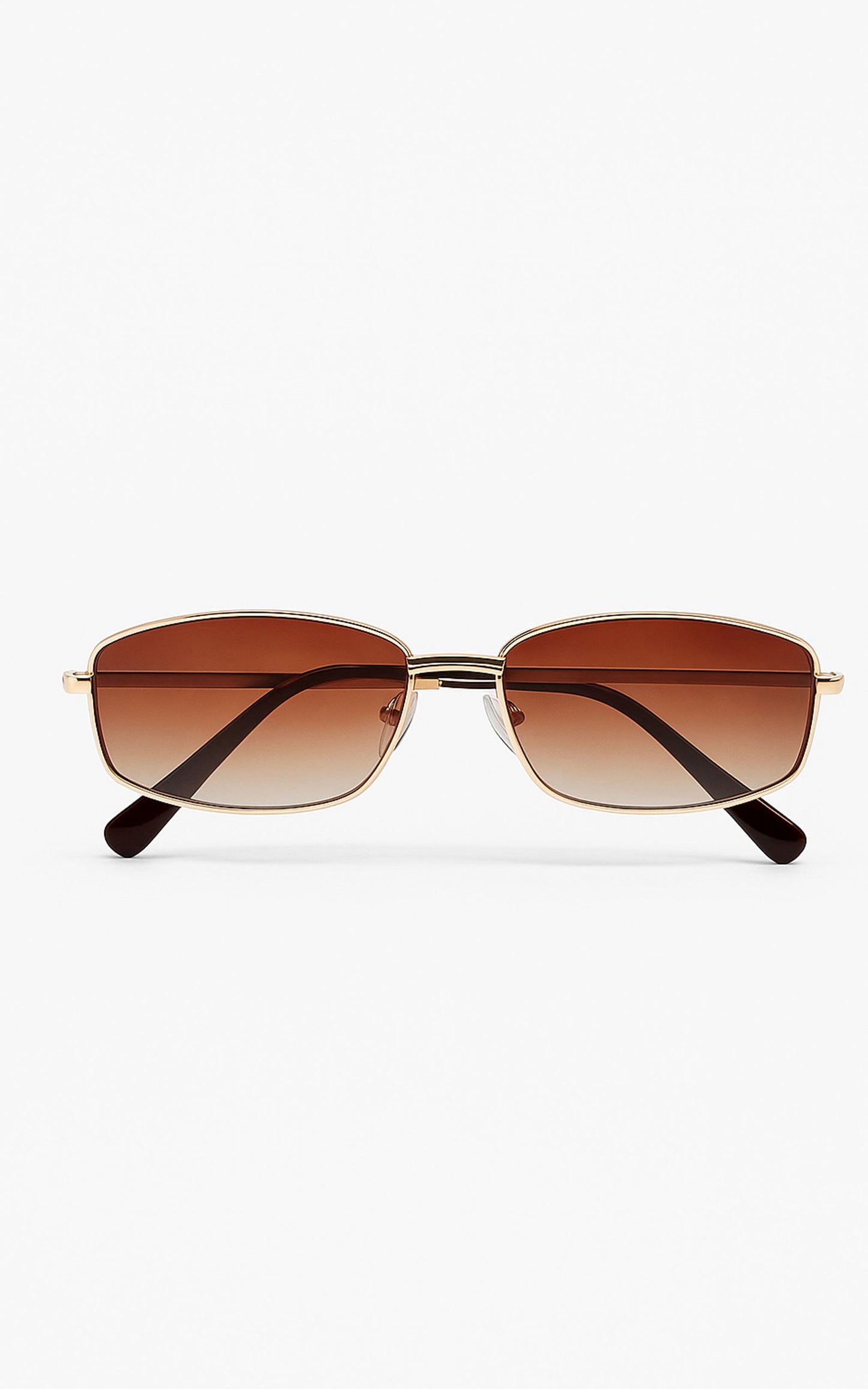 Leauna Sunglasses - Retro Oval Sunglasses in Gold/Brown