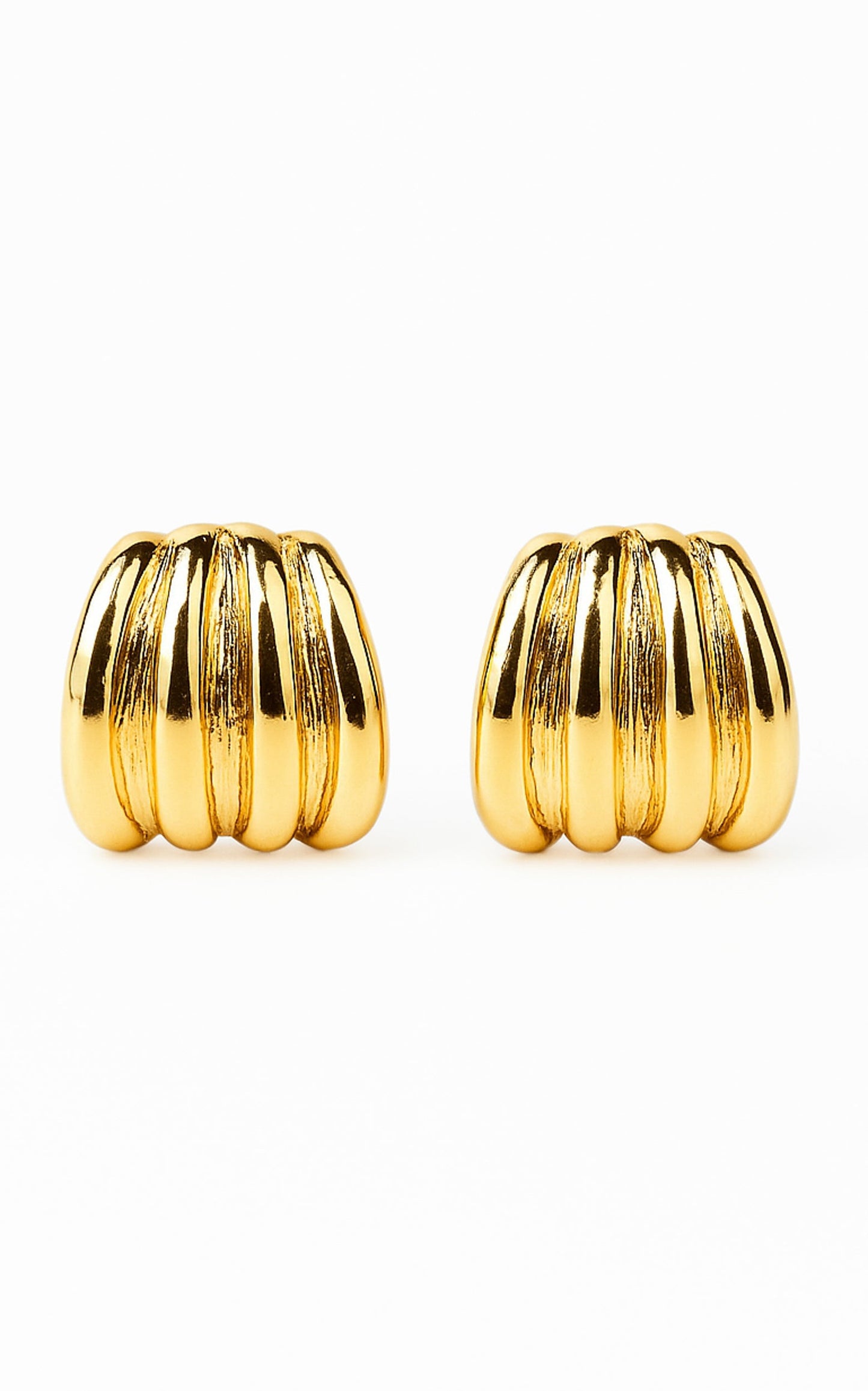 Lilou Ridge Stud Earrings in Gold