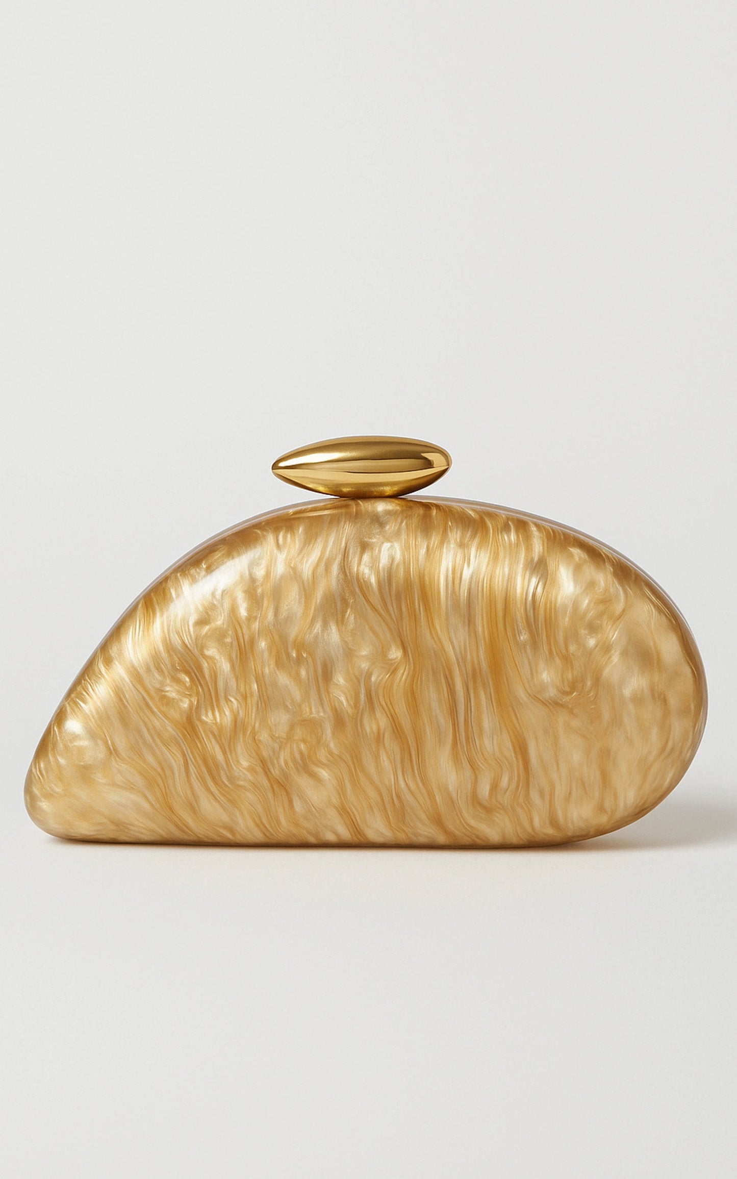 Nami Clutch Bag with Hardware Detail in Beige