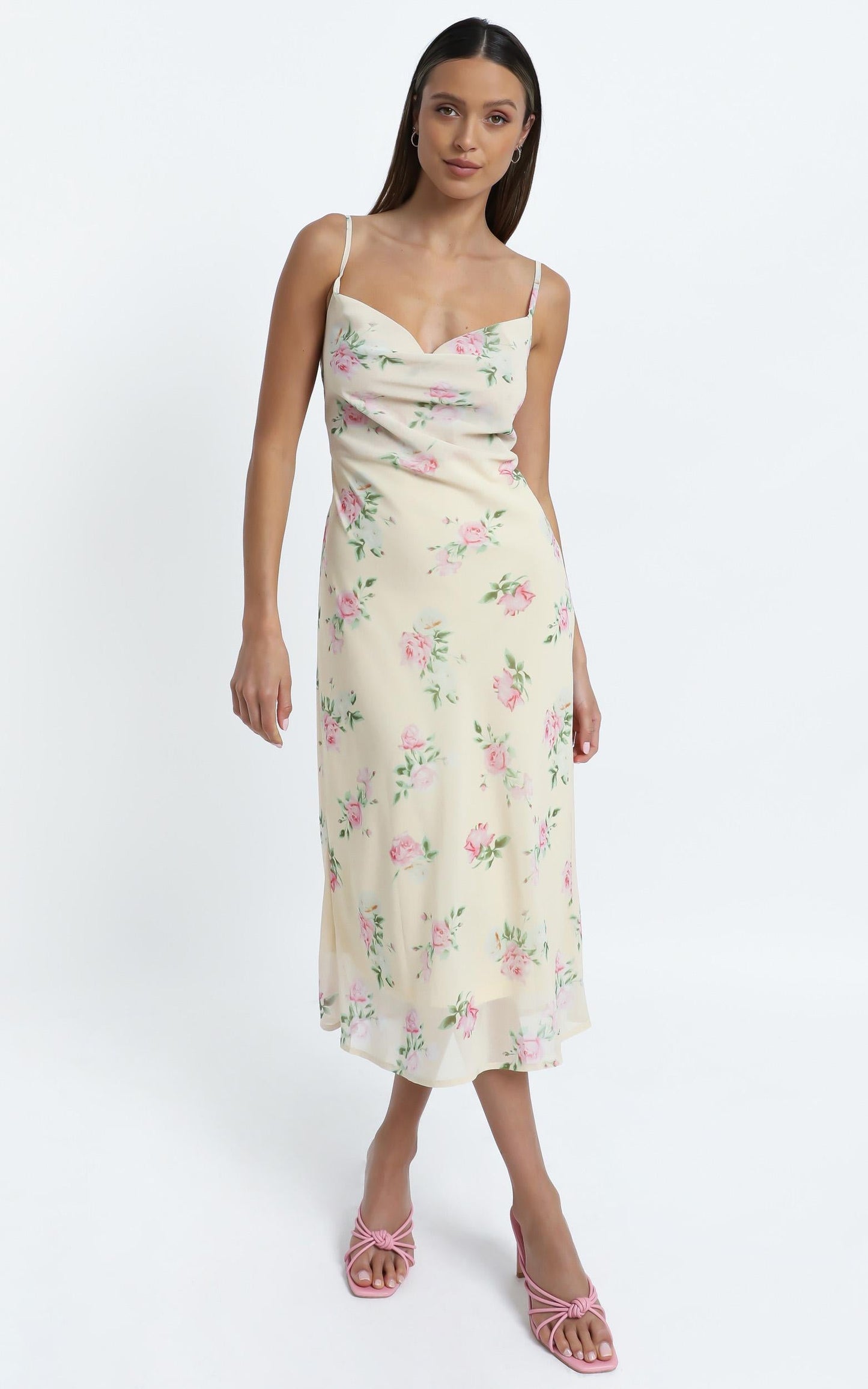 Flutter Dress in Cream Floral