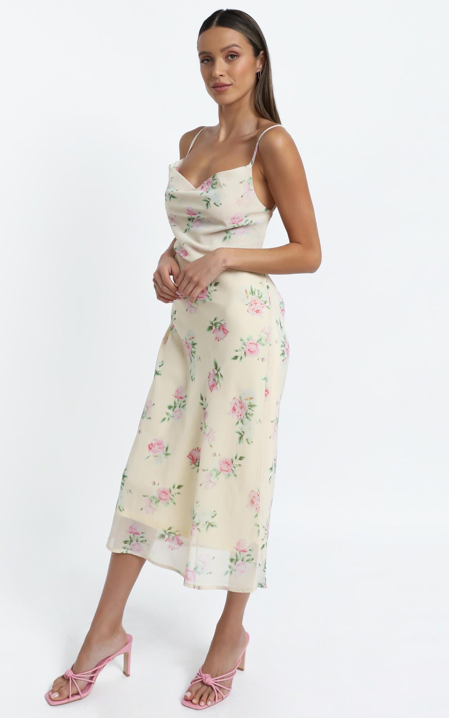 Flutter Dress in Cream Floral