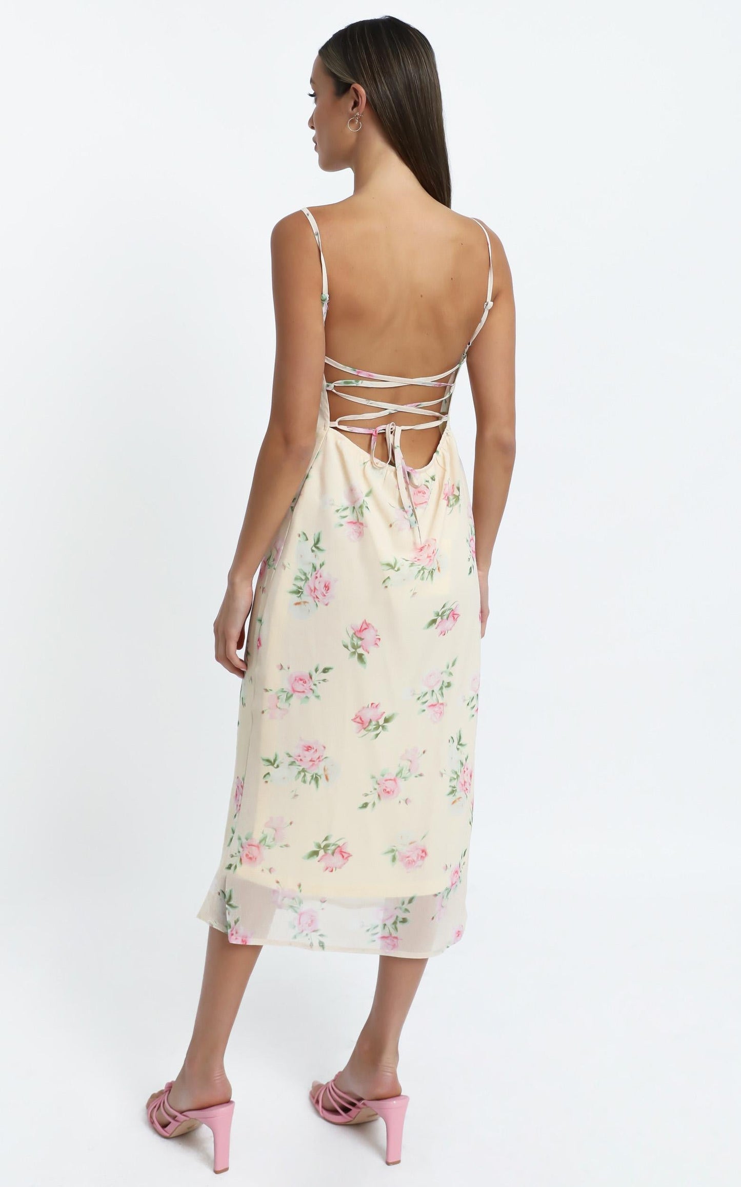 Flutter Dress in Cream Floral