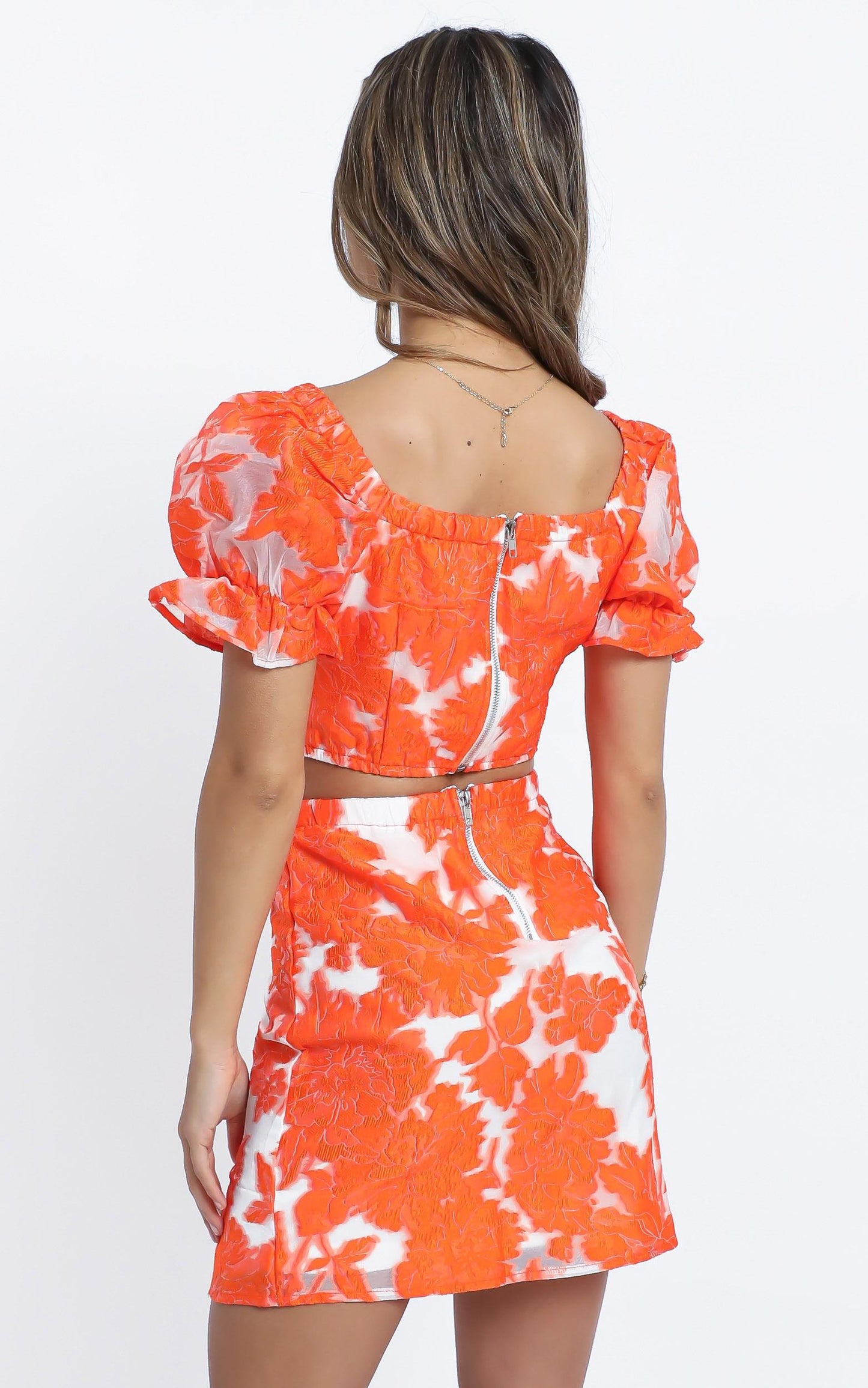 Julietta Two Piece Set in Orange Floral