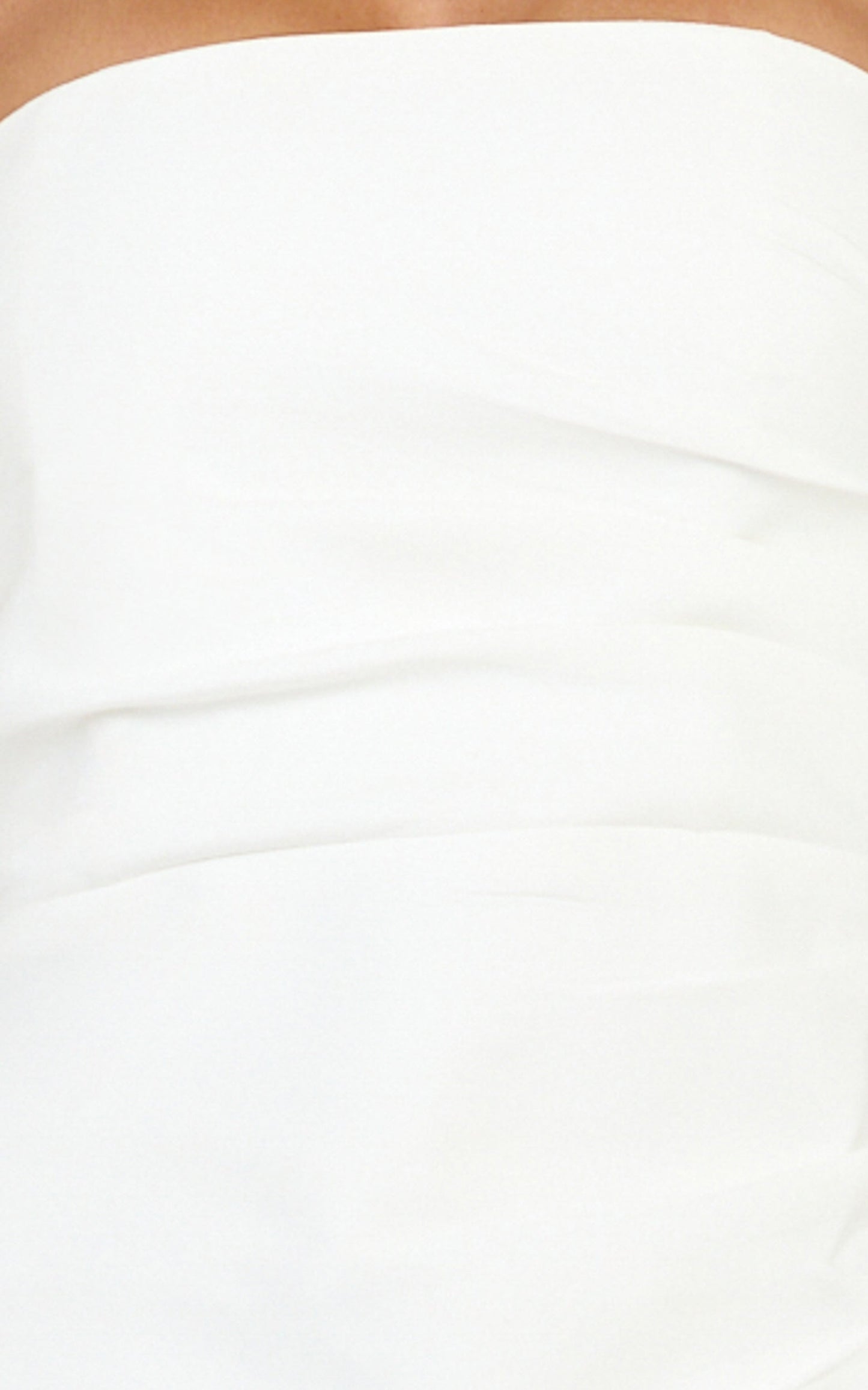 Inaya Mini Dress - Strapless Flounce Hem Dress in Off White