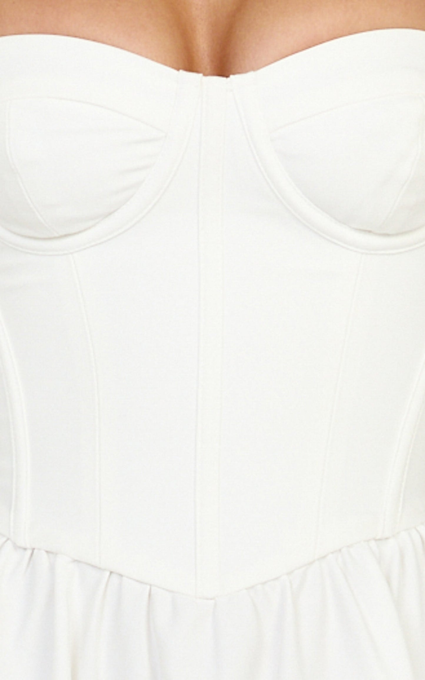 Seren Maxi Dress - Corset Bodice Fit And Flare Dress in White