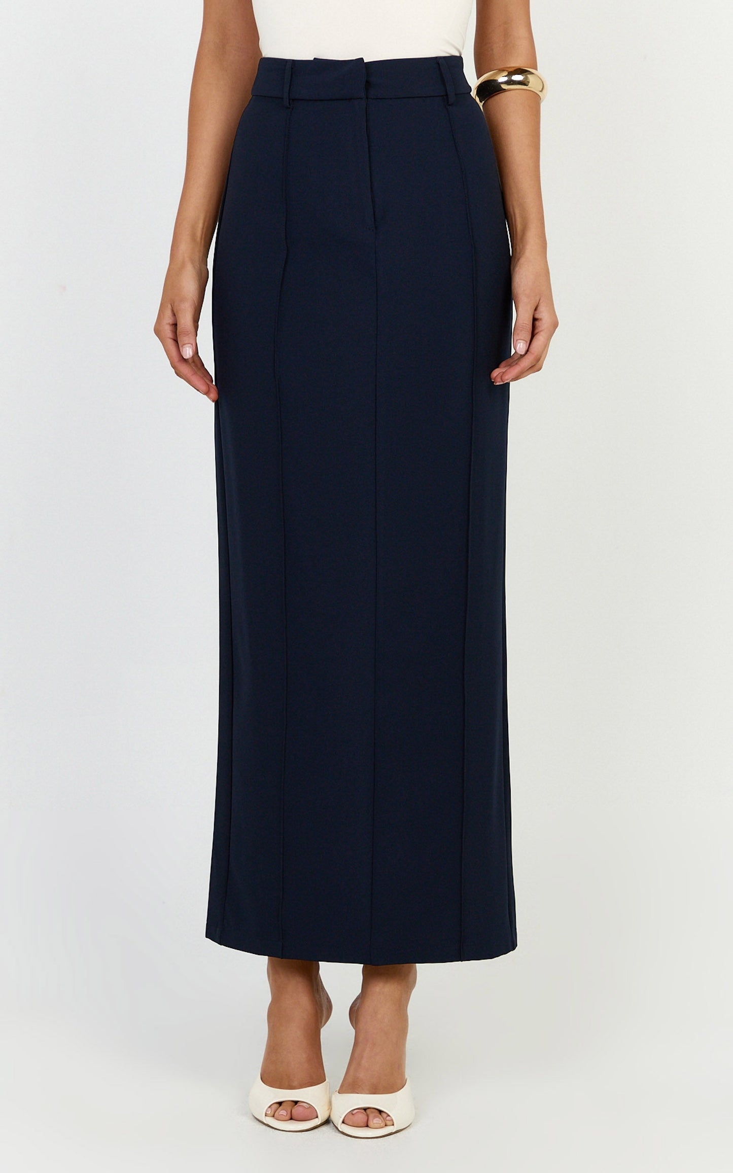 Stella Maxi Skirt - High Waisted Pencil Skirt in Navy