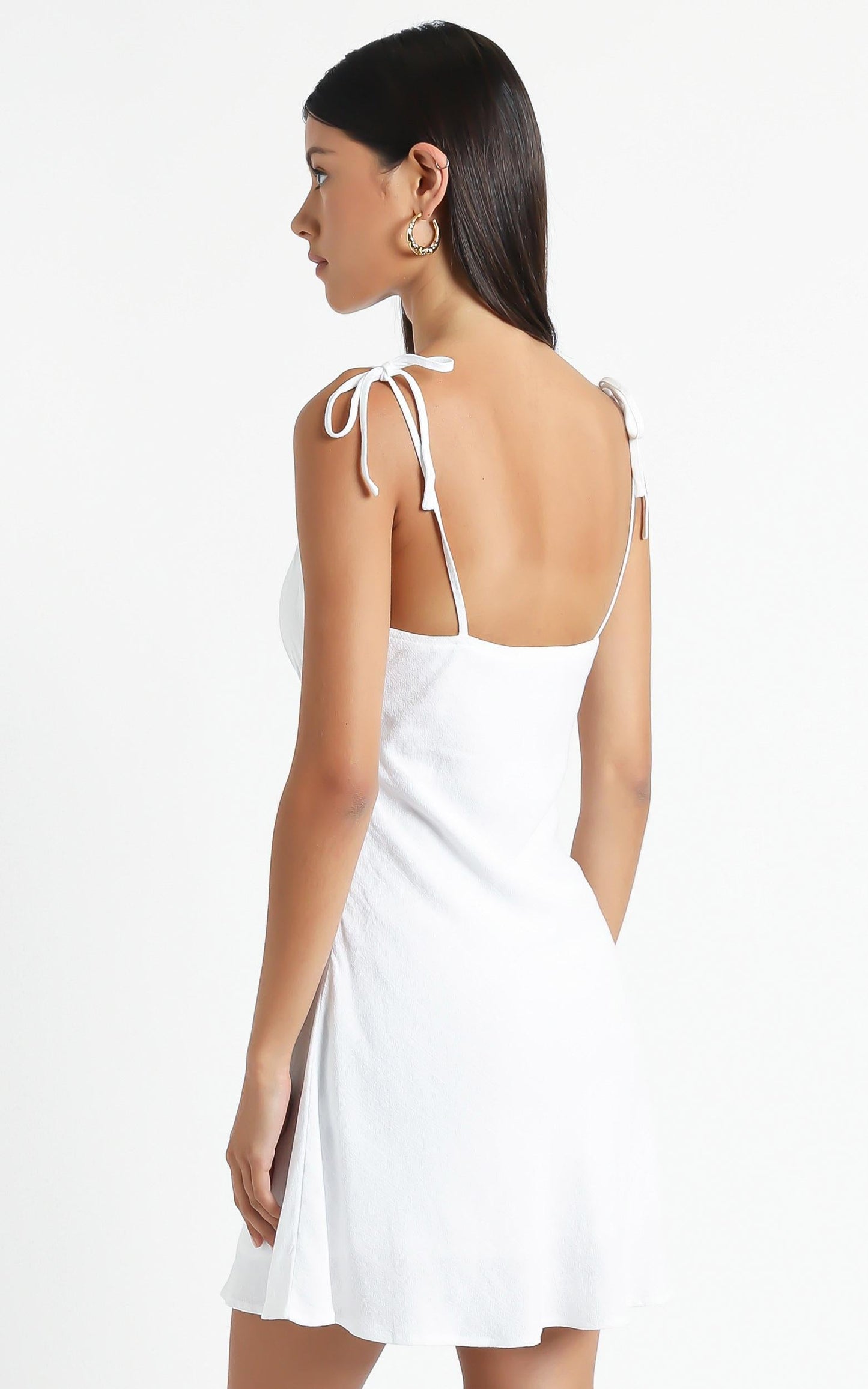 Pretty Mind Gathered Dress In White
