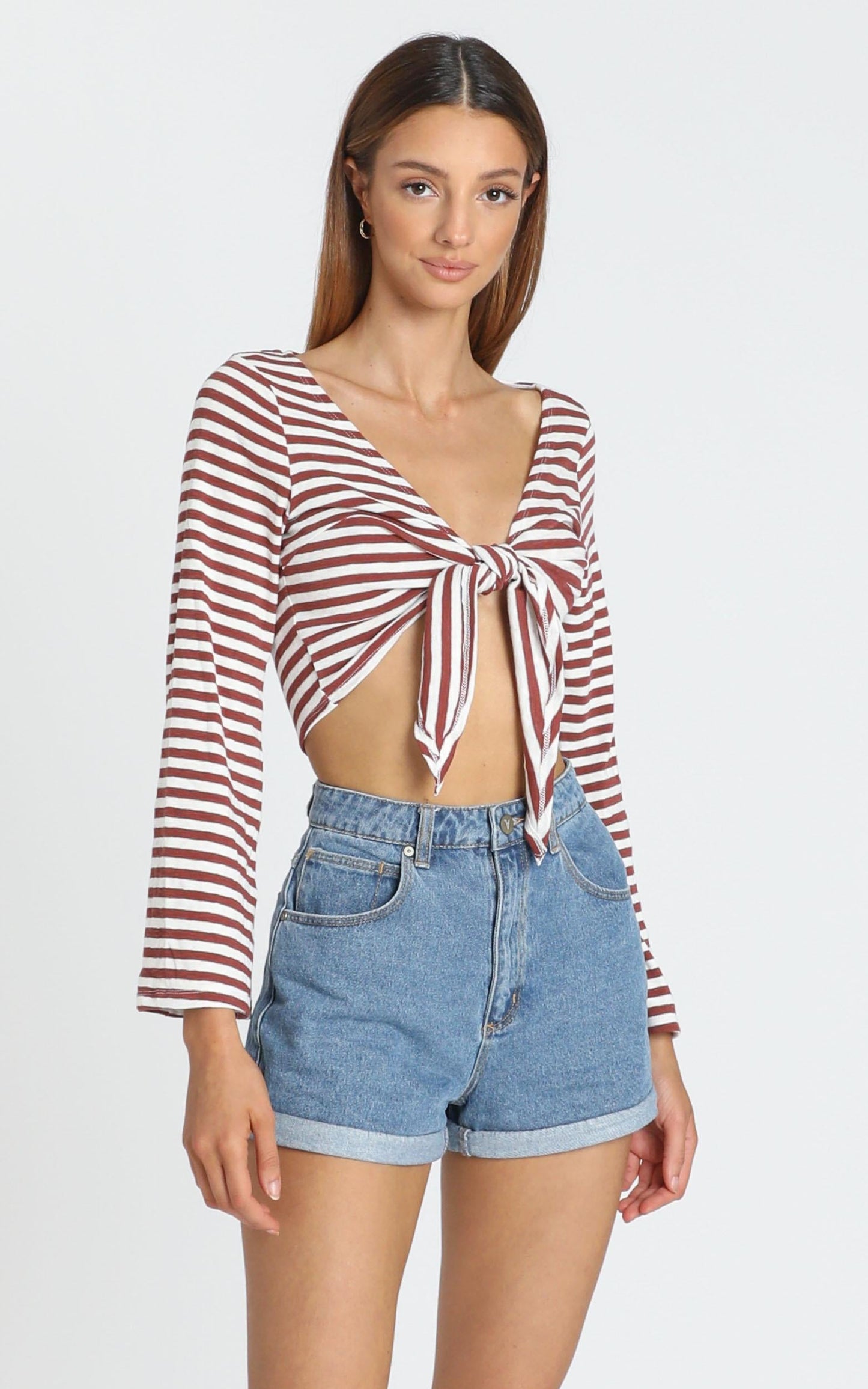 Elixir Top in Red and White Stripe