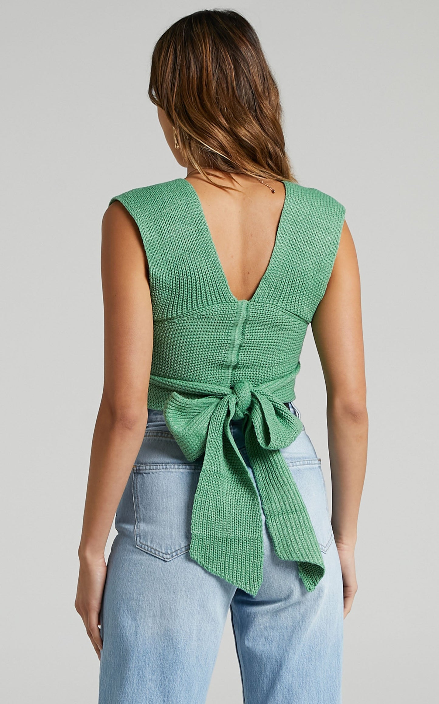 Kody Top - Wrap Knit Top in Green