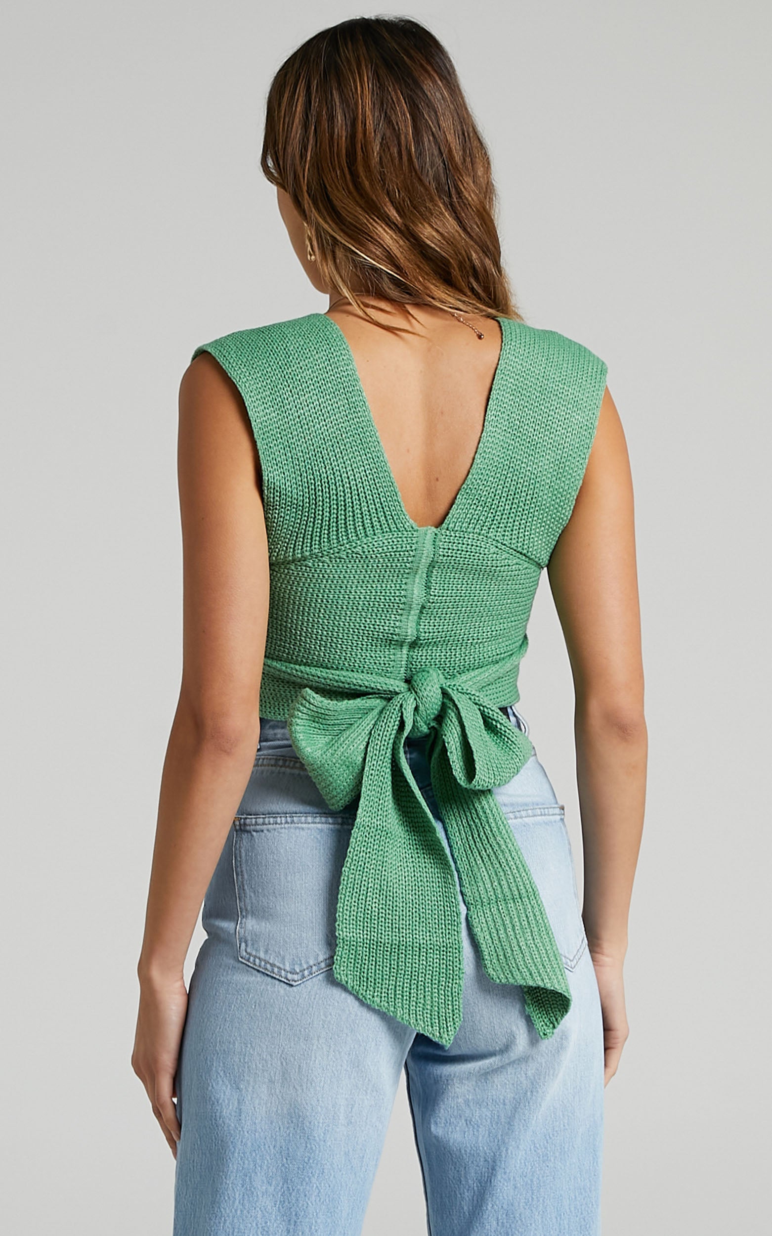 Kody Top - Wrap Knit Top in Green