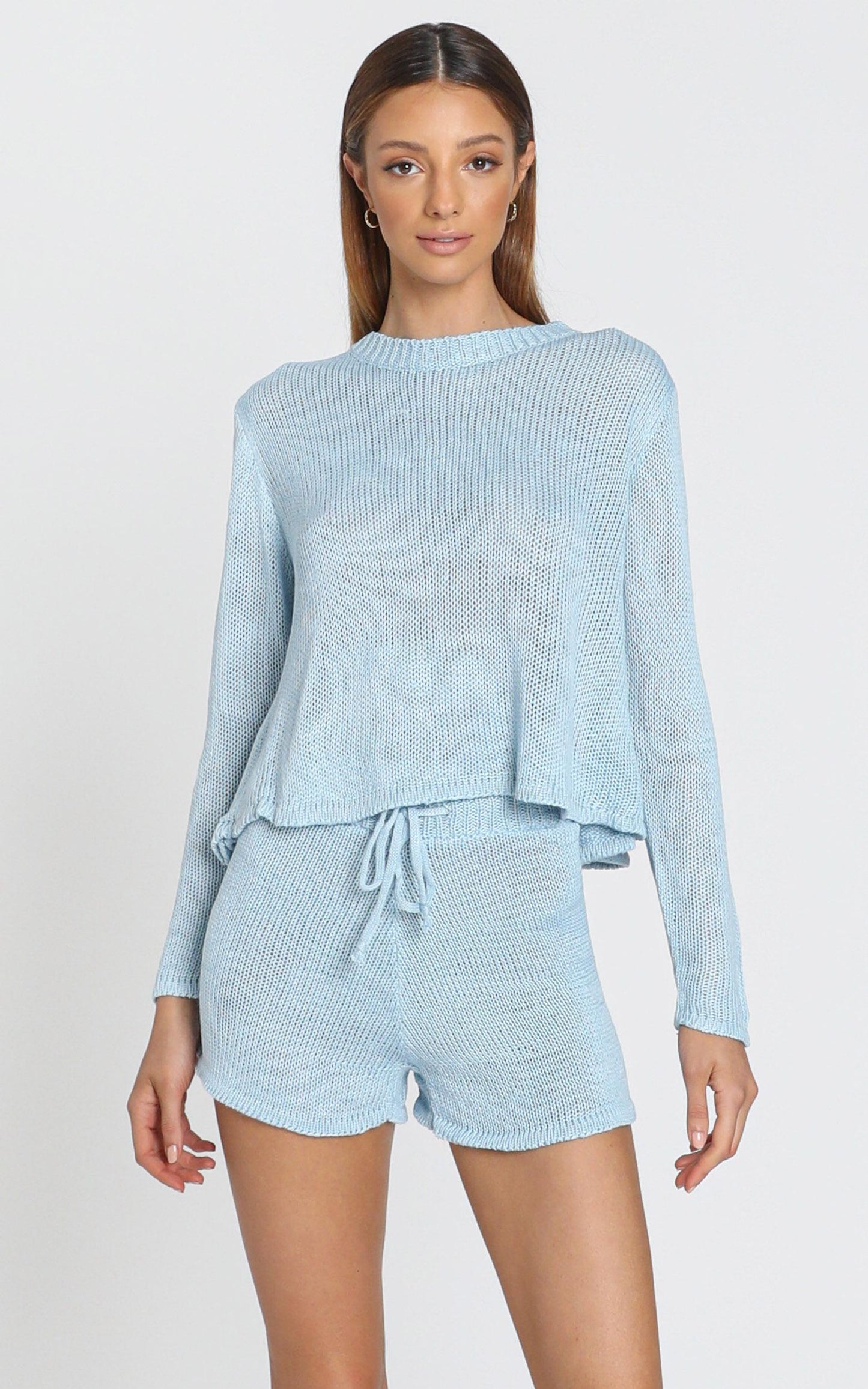 Lenka Knit Two Piece Set in Blue