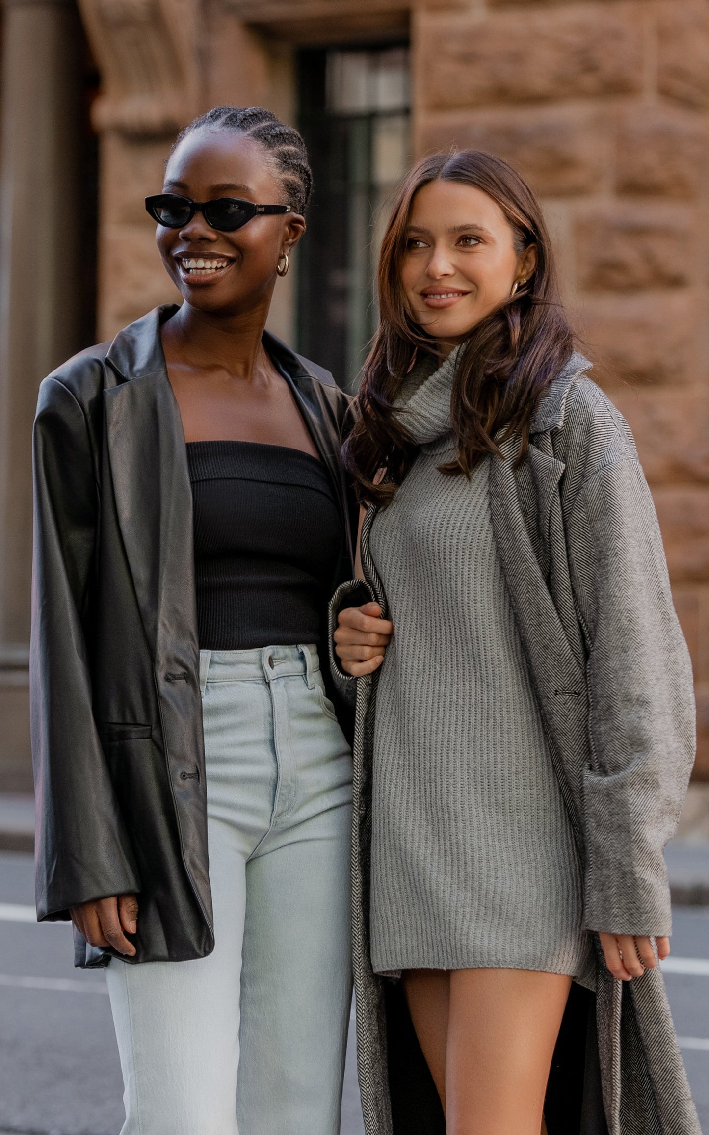 Ariene Jumper Dress - Oversized Turtle Neck Knit Dress in Grey