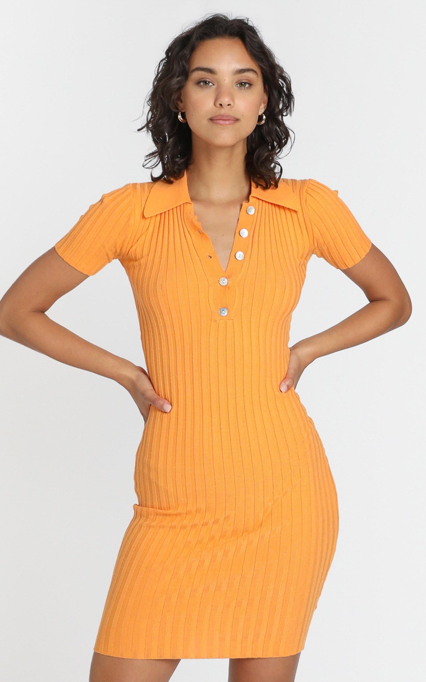 Callen Knit Dress in Mango