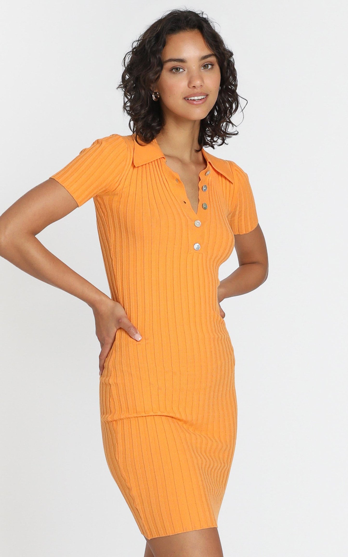 Callen Knit Dress in Mango