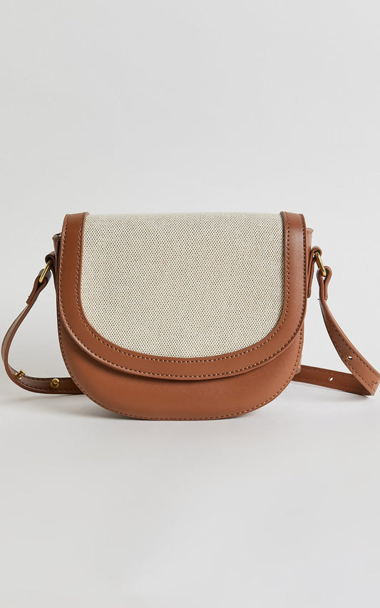 Arizona Two Tone Cross Body Bag in Tan