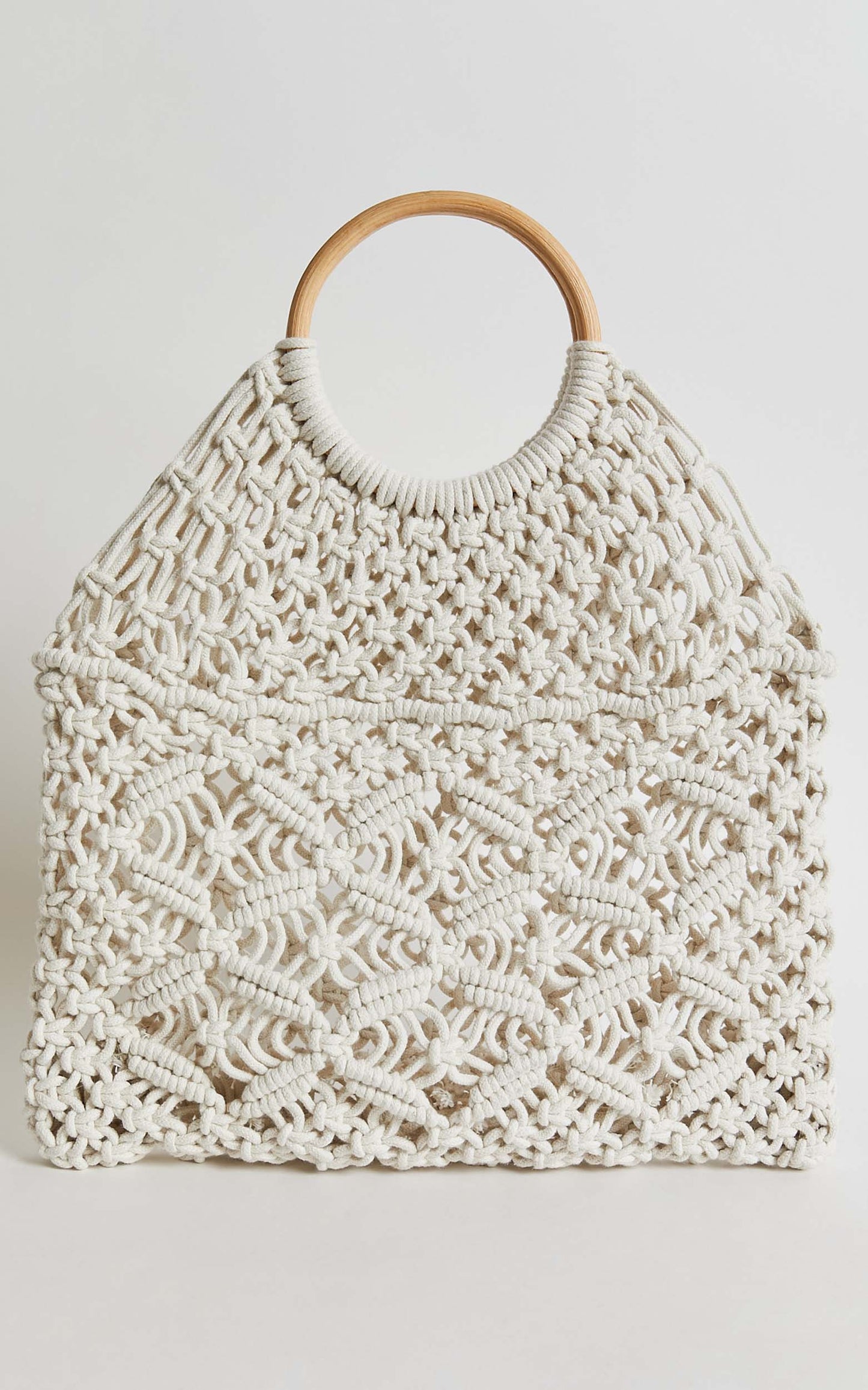 Naxos Macrame Ring Handle Handbag in Natural
