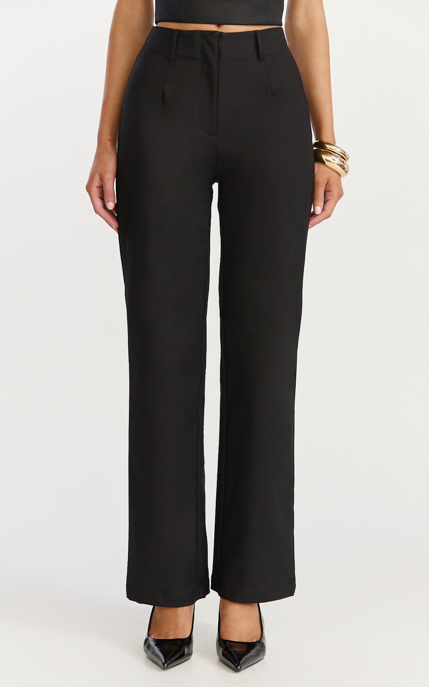 Pietra Pants - Straight Leg Pants in Black