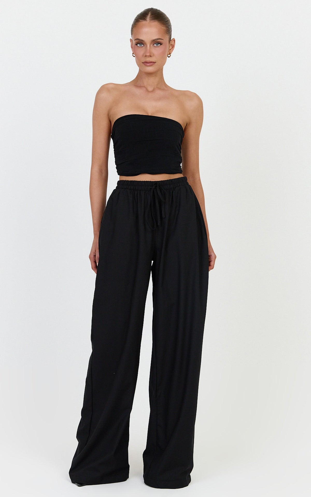 Vivienne Hose – Weite Leinenhose in Schwarz