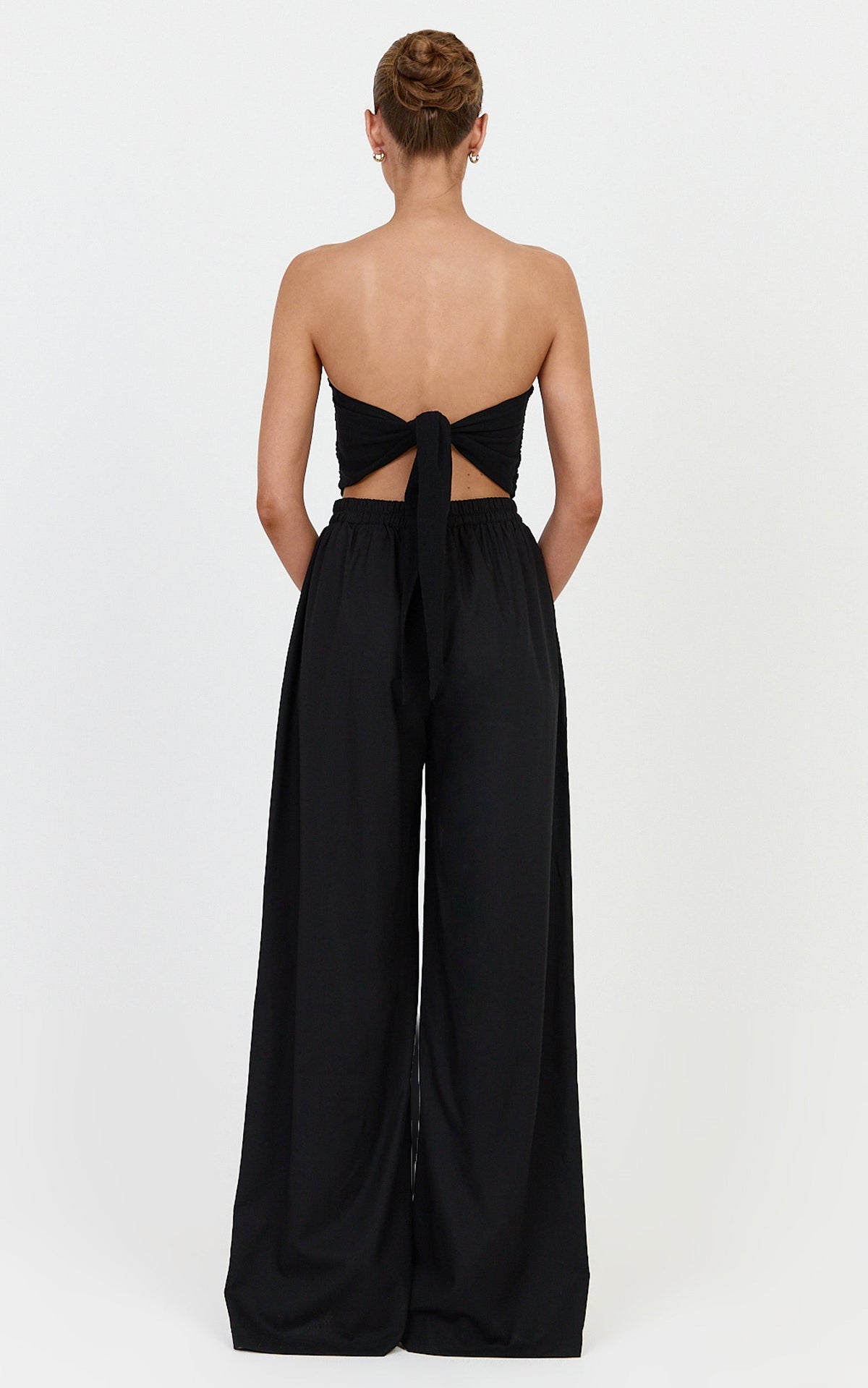 Vivienne Hose – Weite Leinenhose in Schwarz