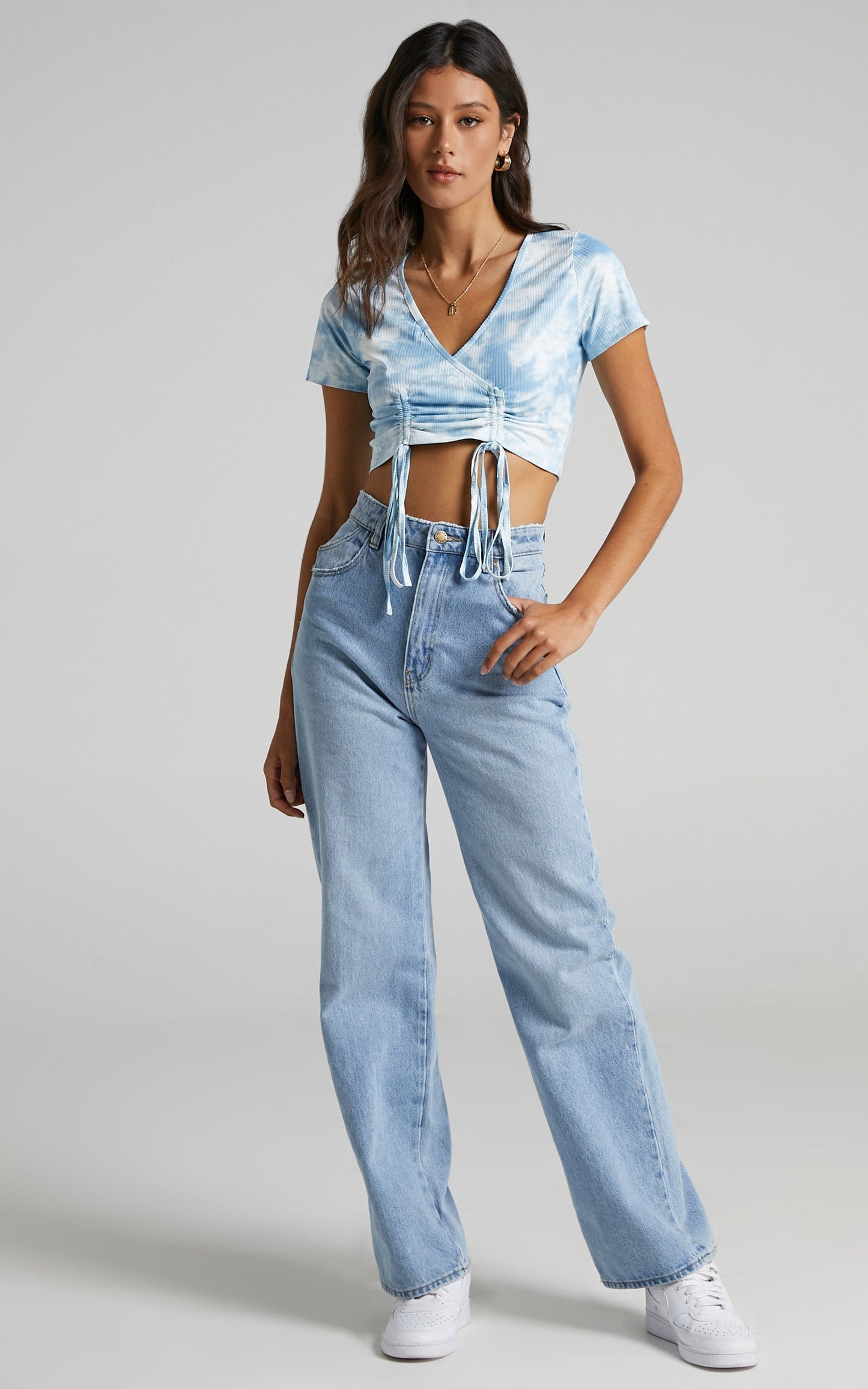 Sian Top in Blue Tie Dye