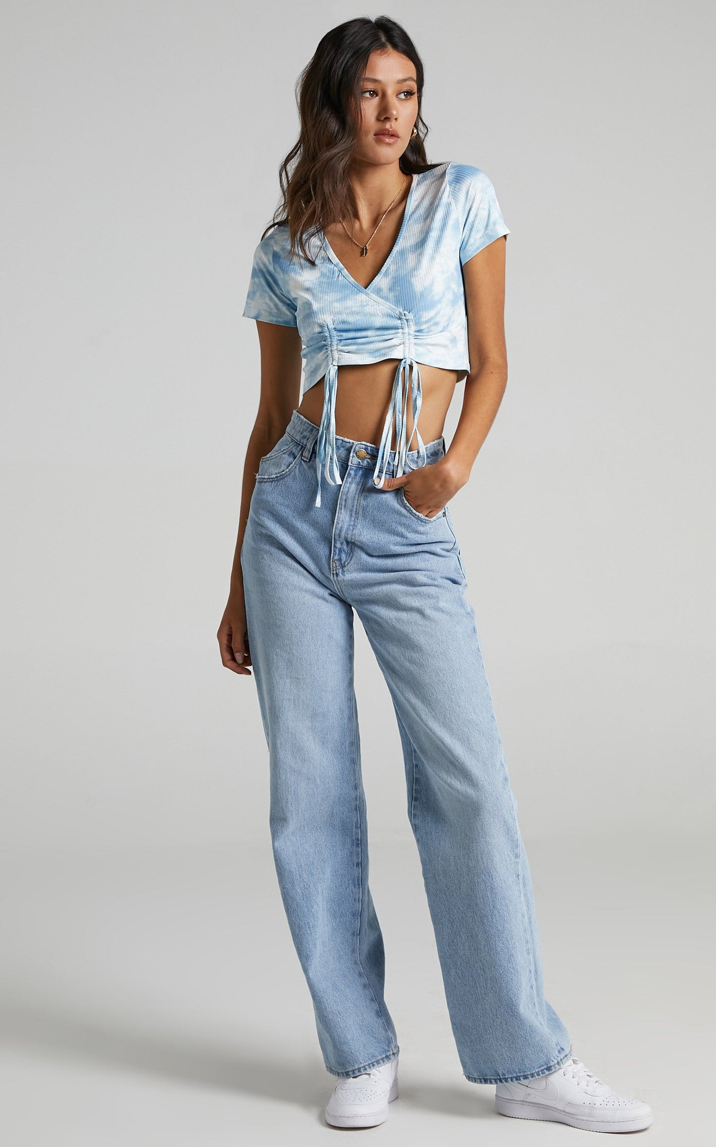 Sian Top in Blue Tie Dye