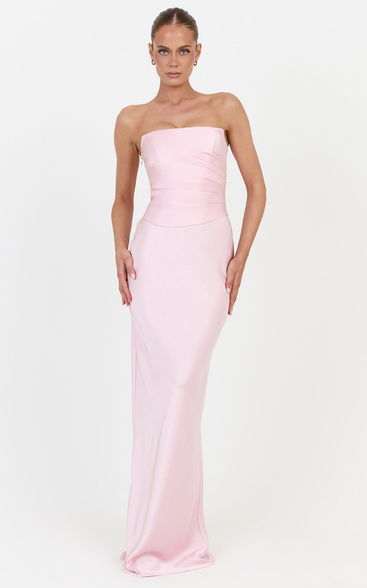 Francesca Maxi Skirt - Bias Cut Slip Skirt in Pink