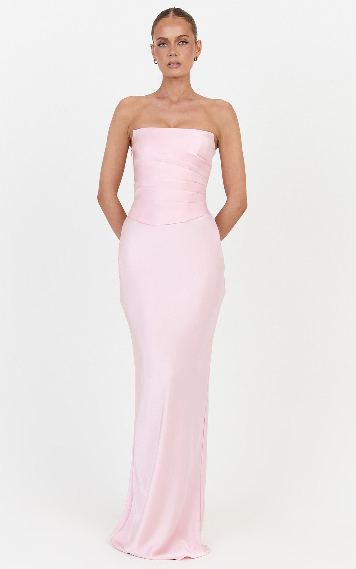 Francesca Maxi Skirt - Bias Cut Slip Skirt in Pink
