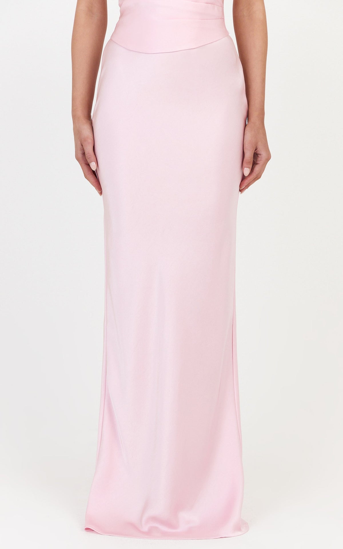 Francesca Maxi Skirt - Bias Cut Slip Skirt in Pink